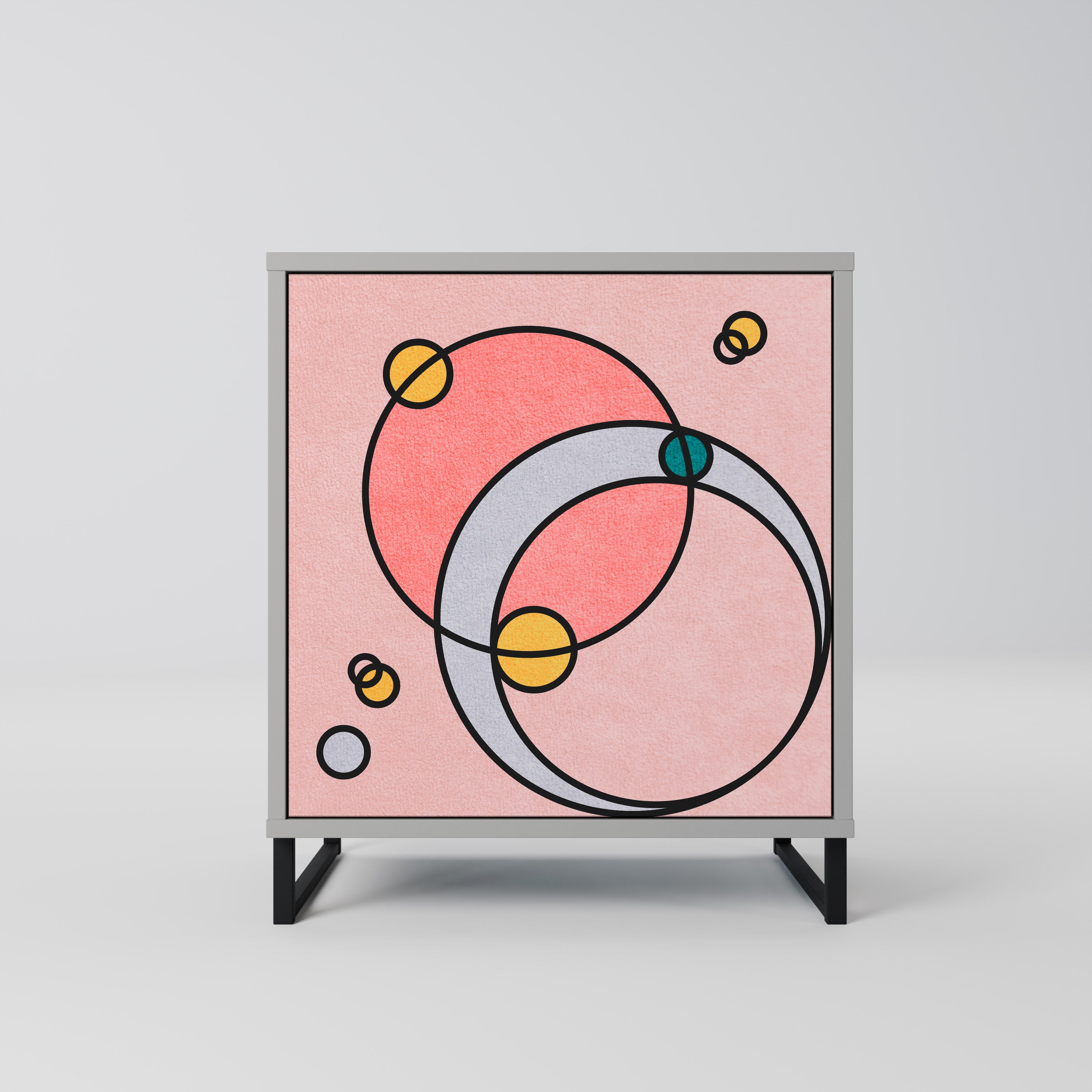 Aparador GOSSAMER ECHOES de 1 puerta en acabado gris