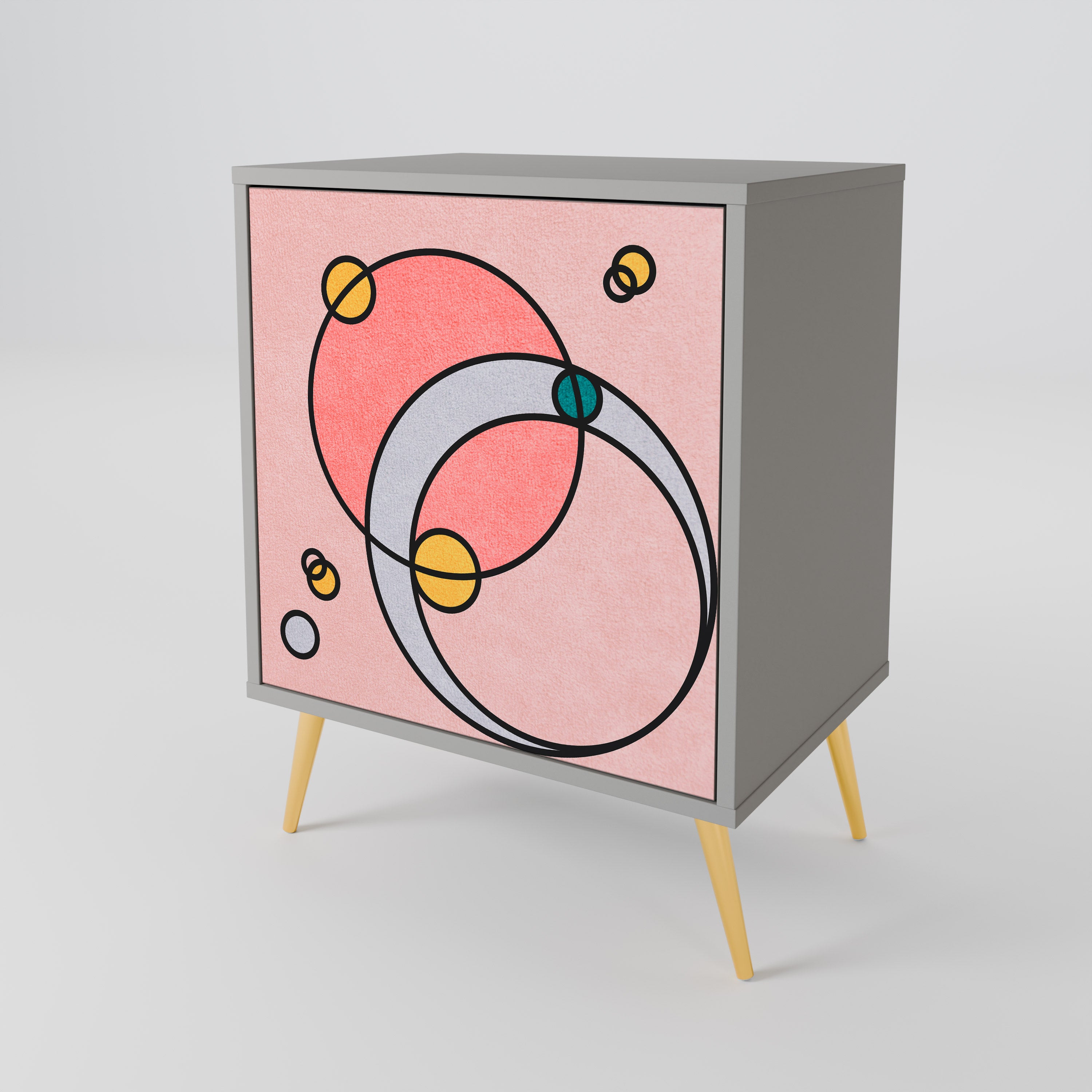 Aparador GOSSAMER ECHOES de 1 puerta en acabado gris