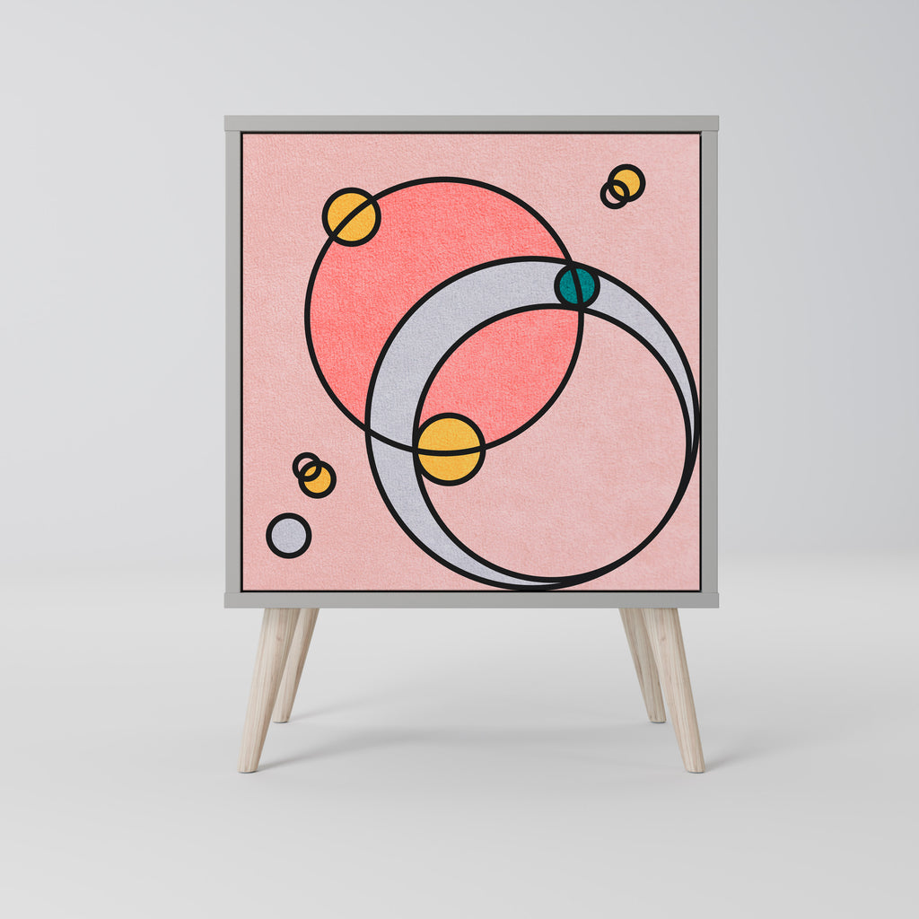 Aparador GOSSAMER ECHOES de 1 puerta en acabado gris