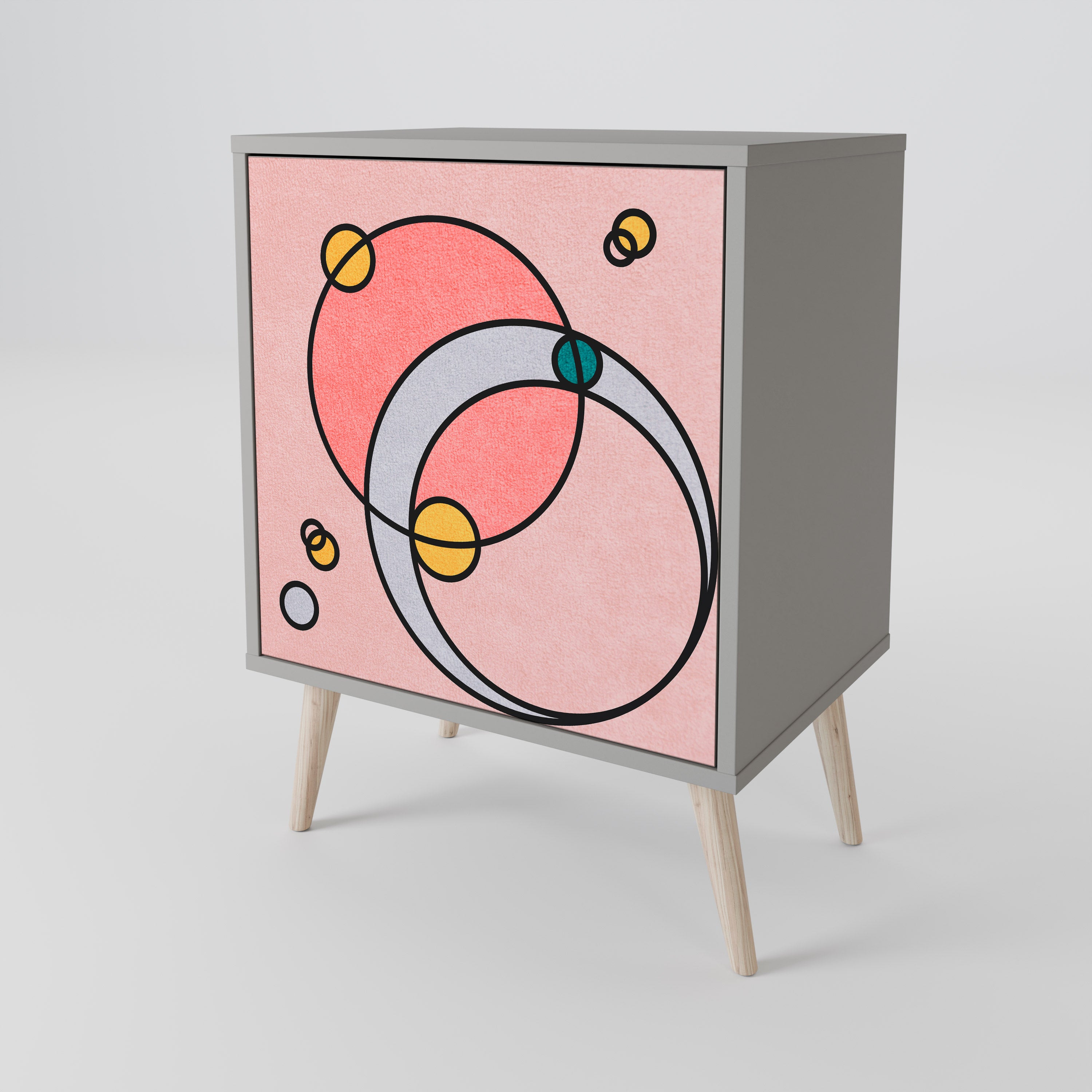 Aparador GOSSAMER ECHOES de 1 puerta en acabado gris