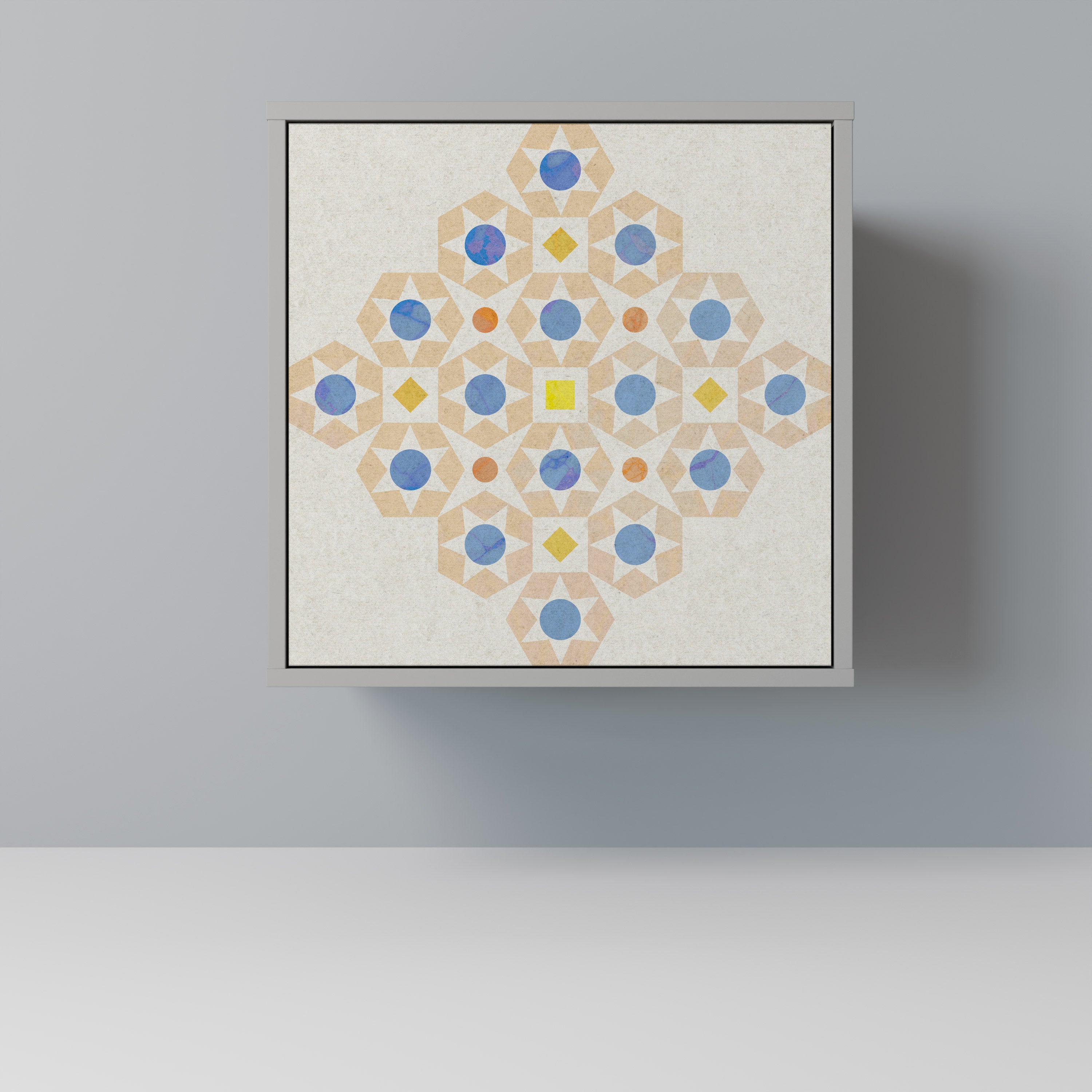 Aparador PRISM DE 1 puerta con estampado en acabado gris