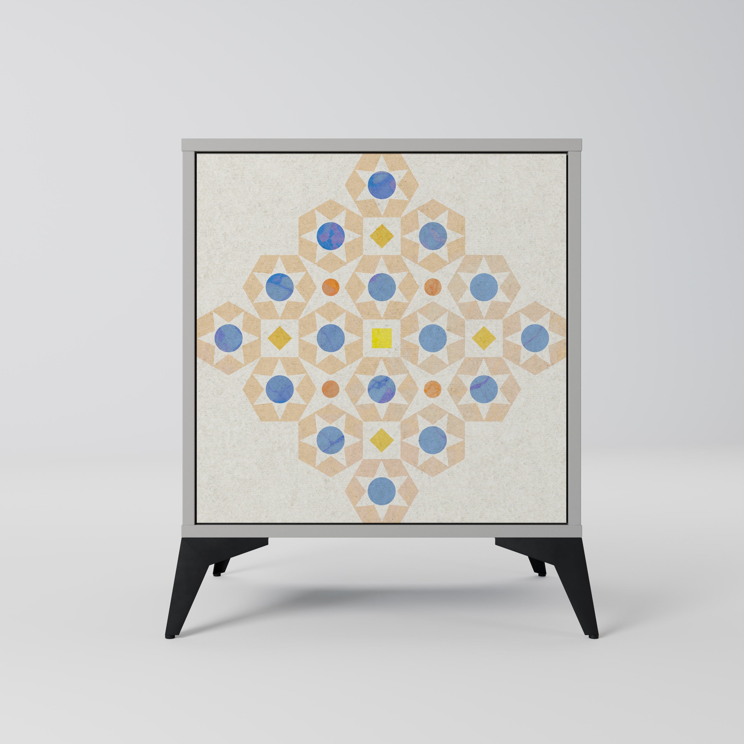 Aparador PRISM DE 1 puerta con estampado en acabado gris