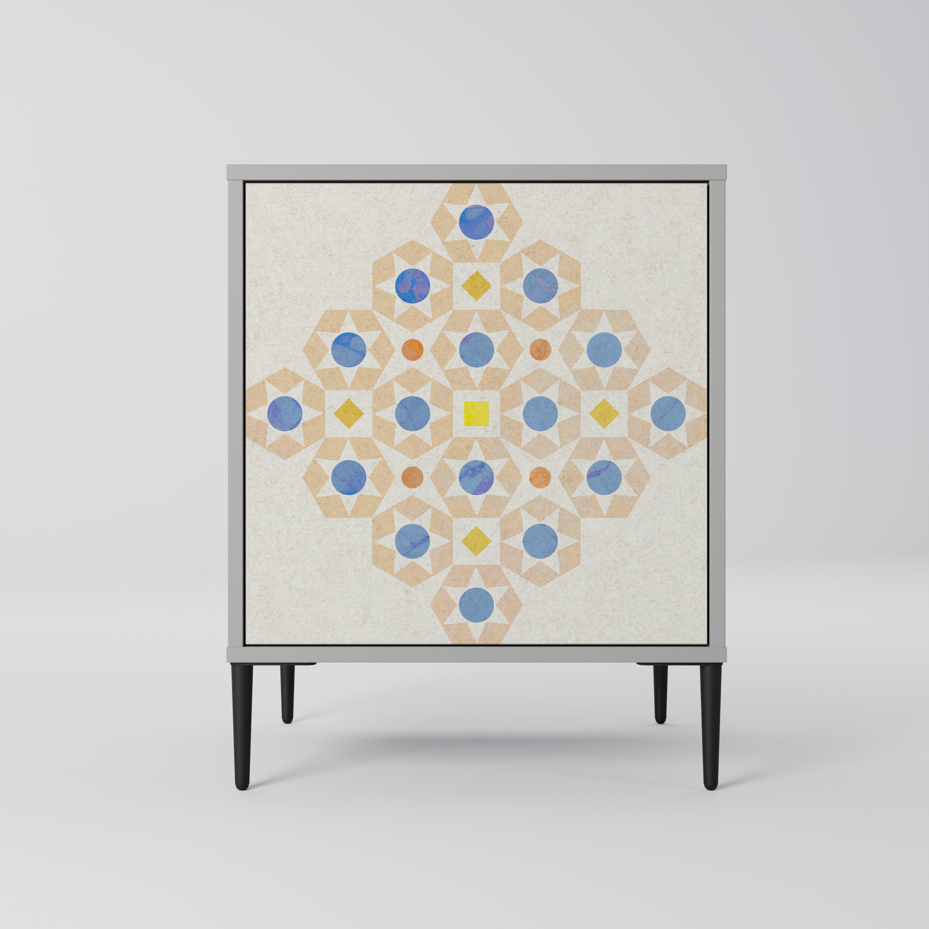 Aparador PRISM DE 1 puerta con estampado en acabado gris