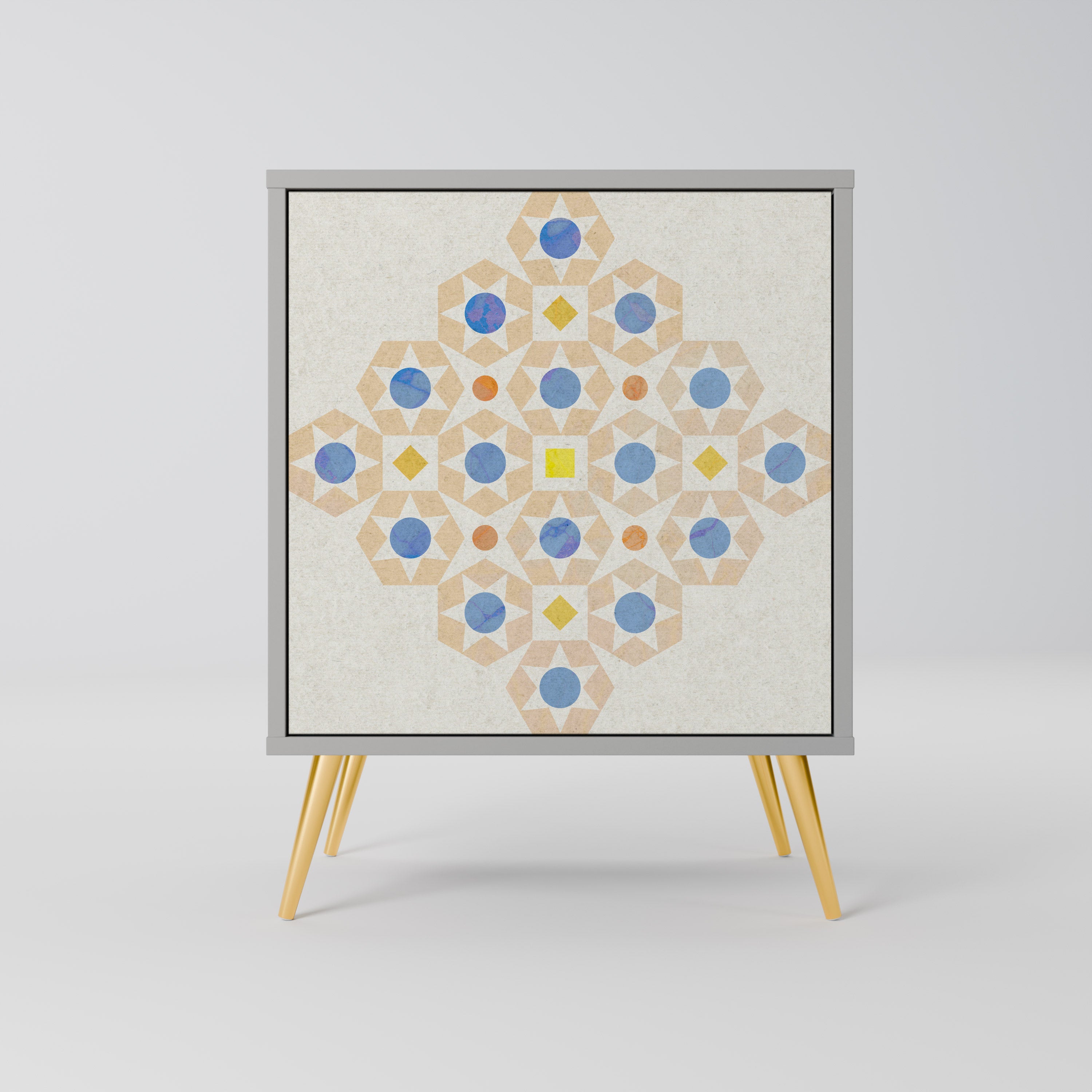 Aparador PRISM DE 1 puerta con estampado en acabado gris