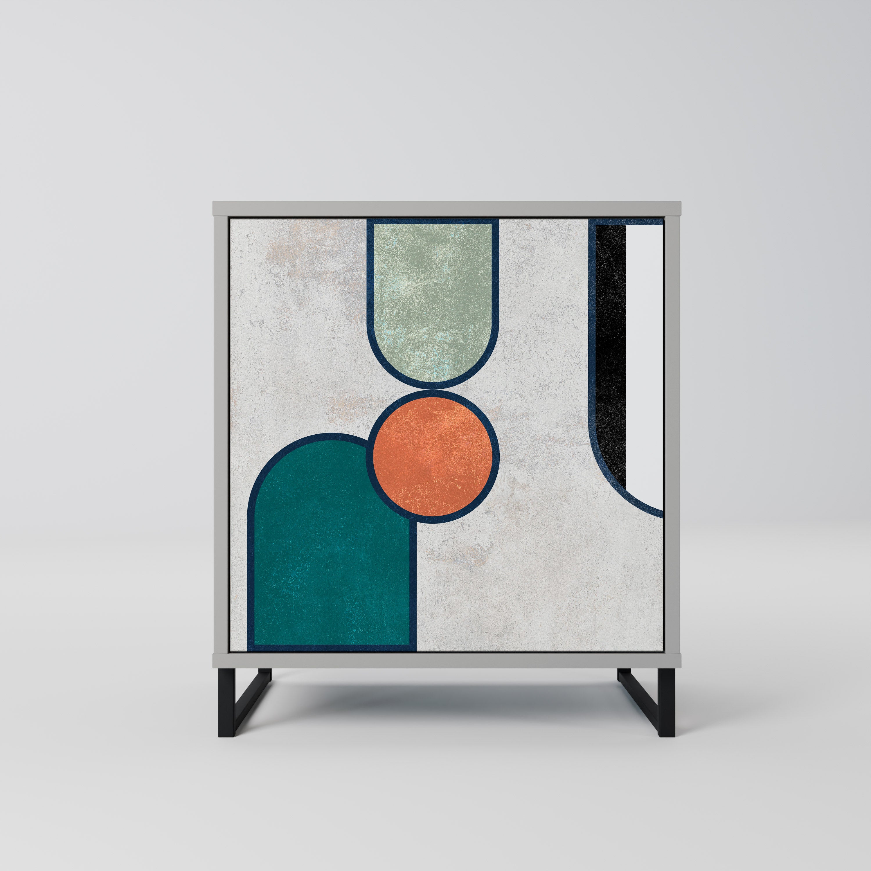 Aparador COOL STORY de 1 puerta en acabado gris