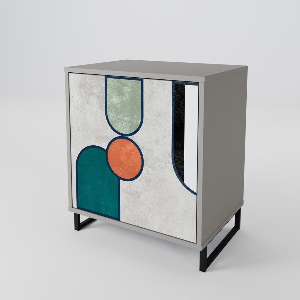 Aparador COOL STORY de 1 puerta en acabado gris