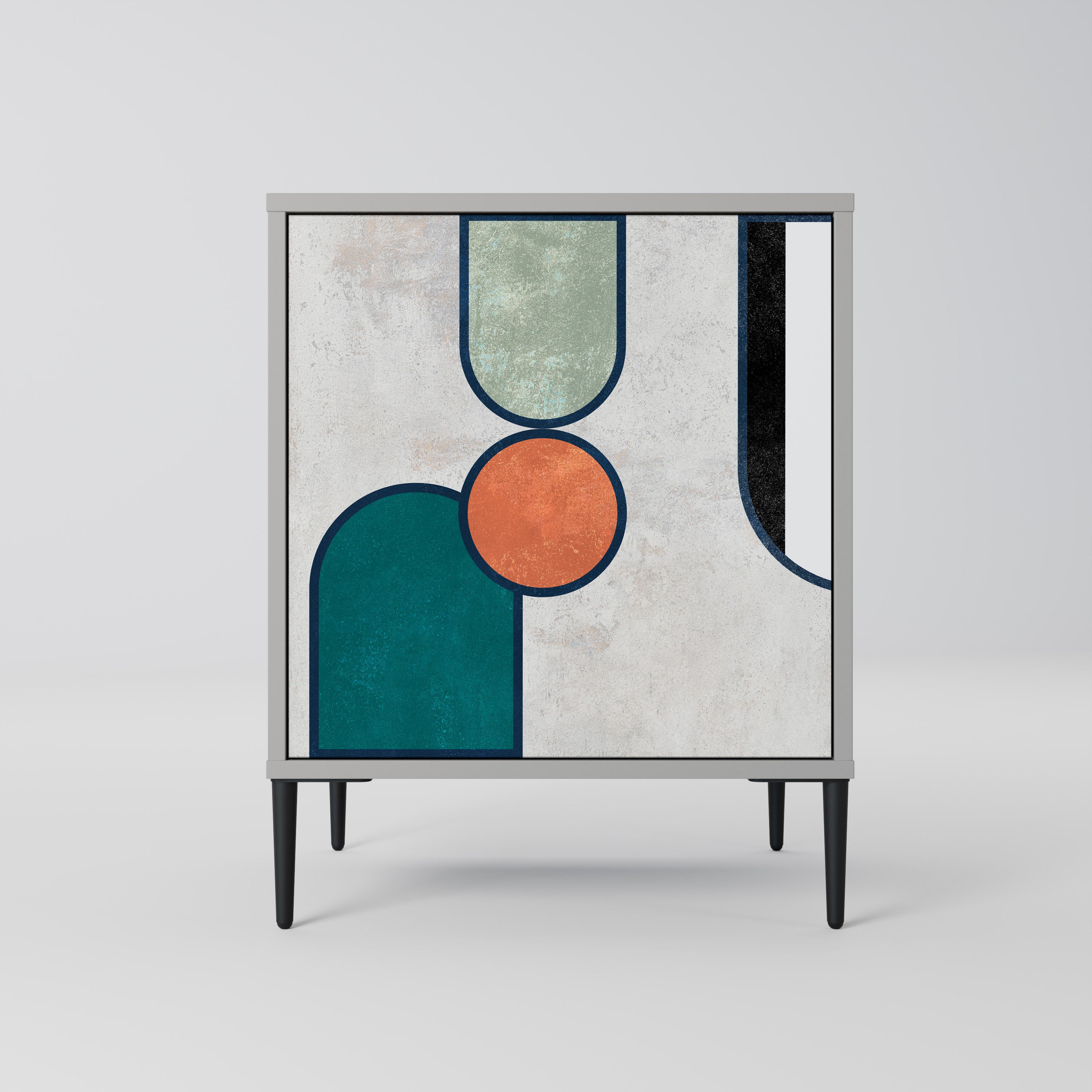 Aparador COOL STORY de 1 puerta en acabado gris