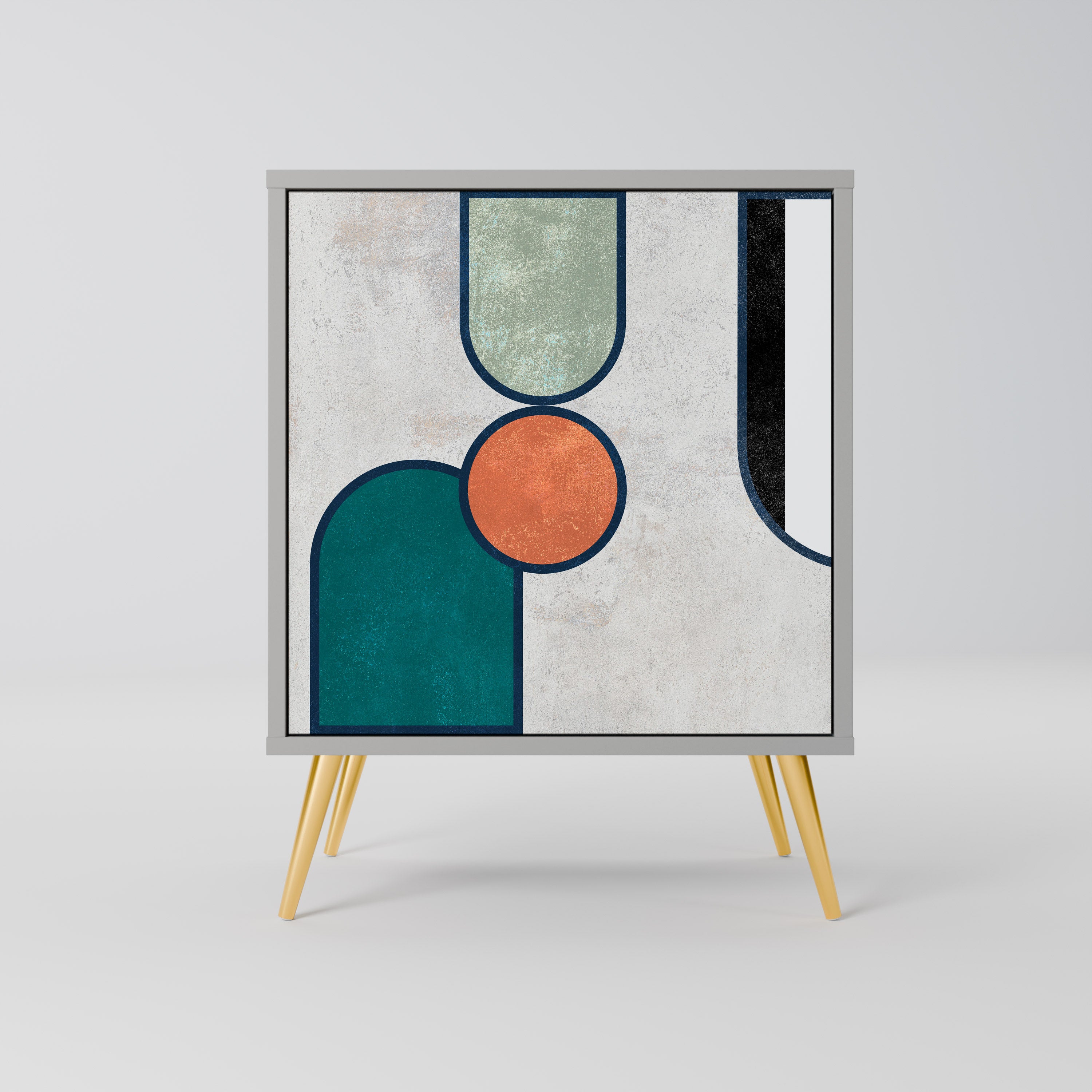 Aparador COOL STORY de 1 puerta en acabado gris