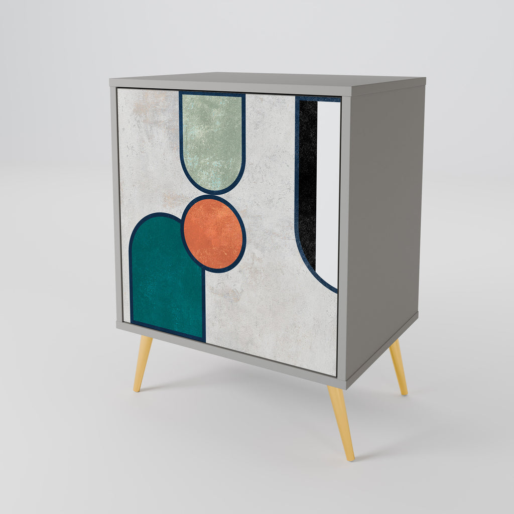 Aparador COOL STORY de 1 puerta en acabado gris