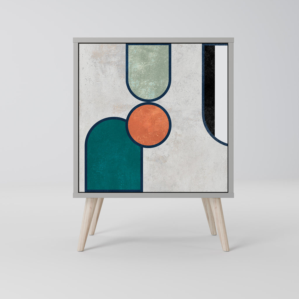 Aparador COOL STORY de 1 puerta en acabado gris