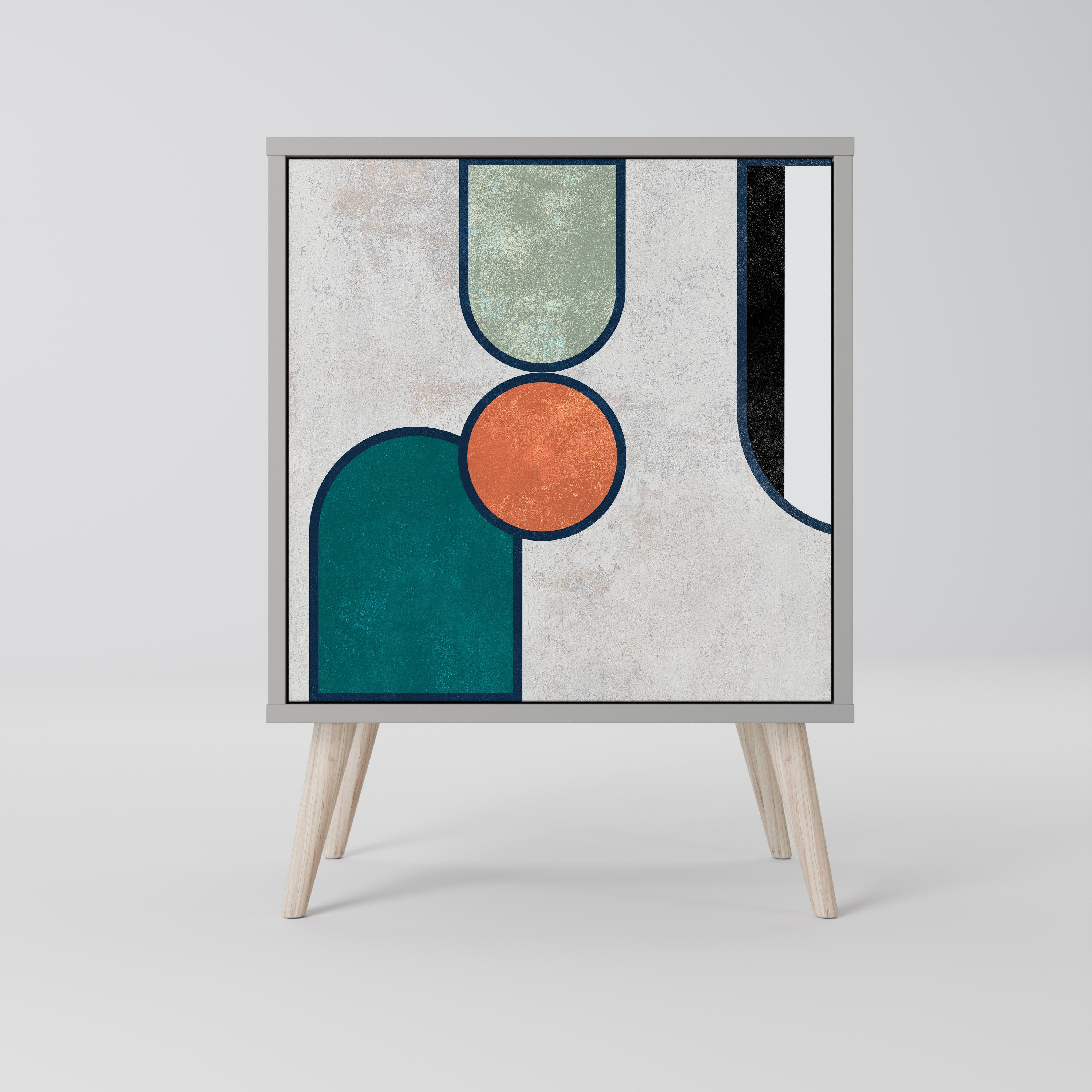 Aparador COOL STORY de 1 puerta en acabado gris