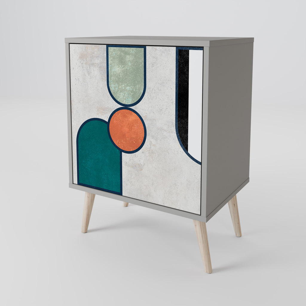 Aparador COOL STORY de 1 puerta en acabado gris