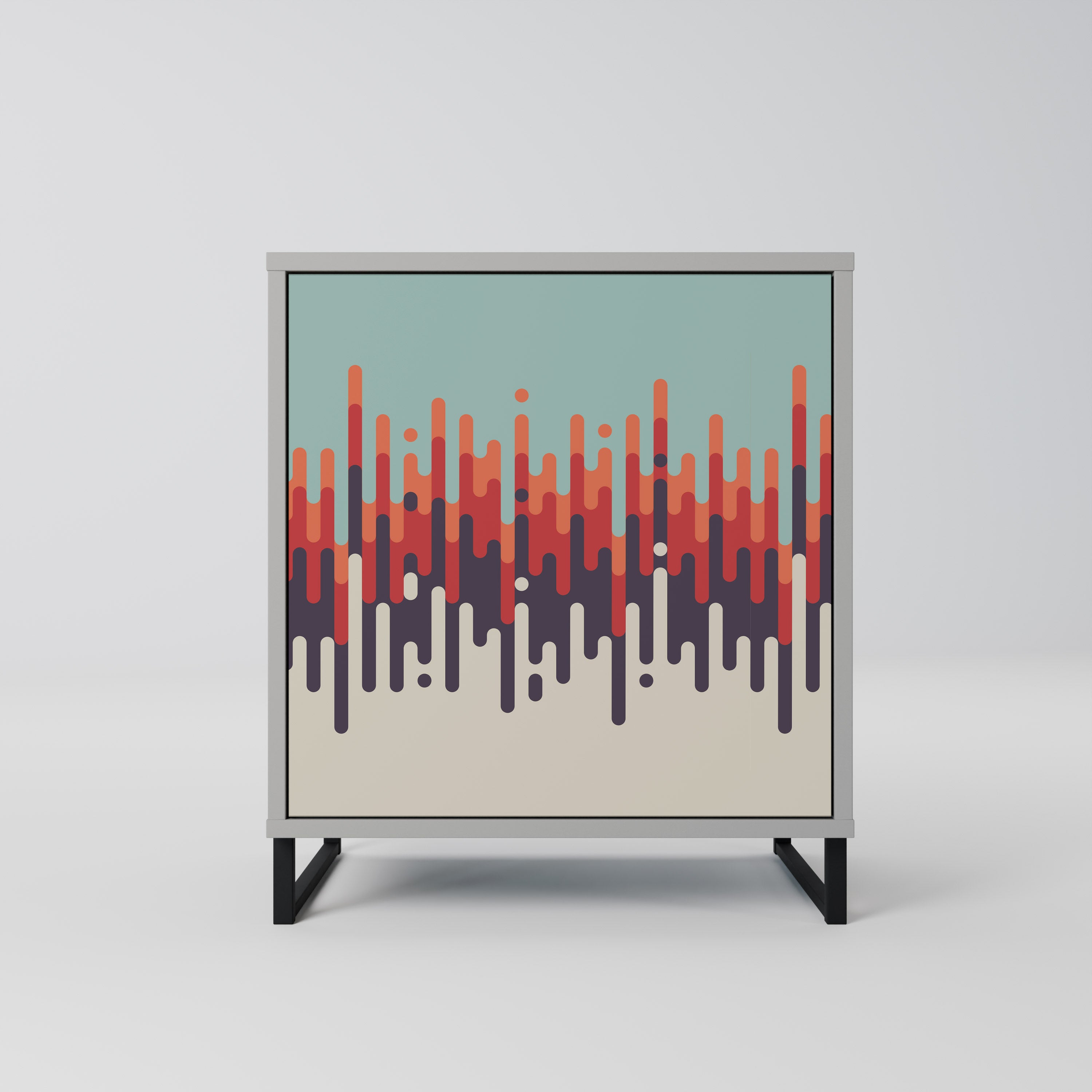 Aparador CHROMA CONTOURS de 1 puerta en acabado gris