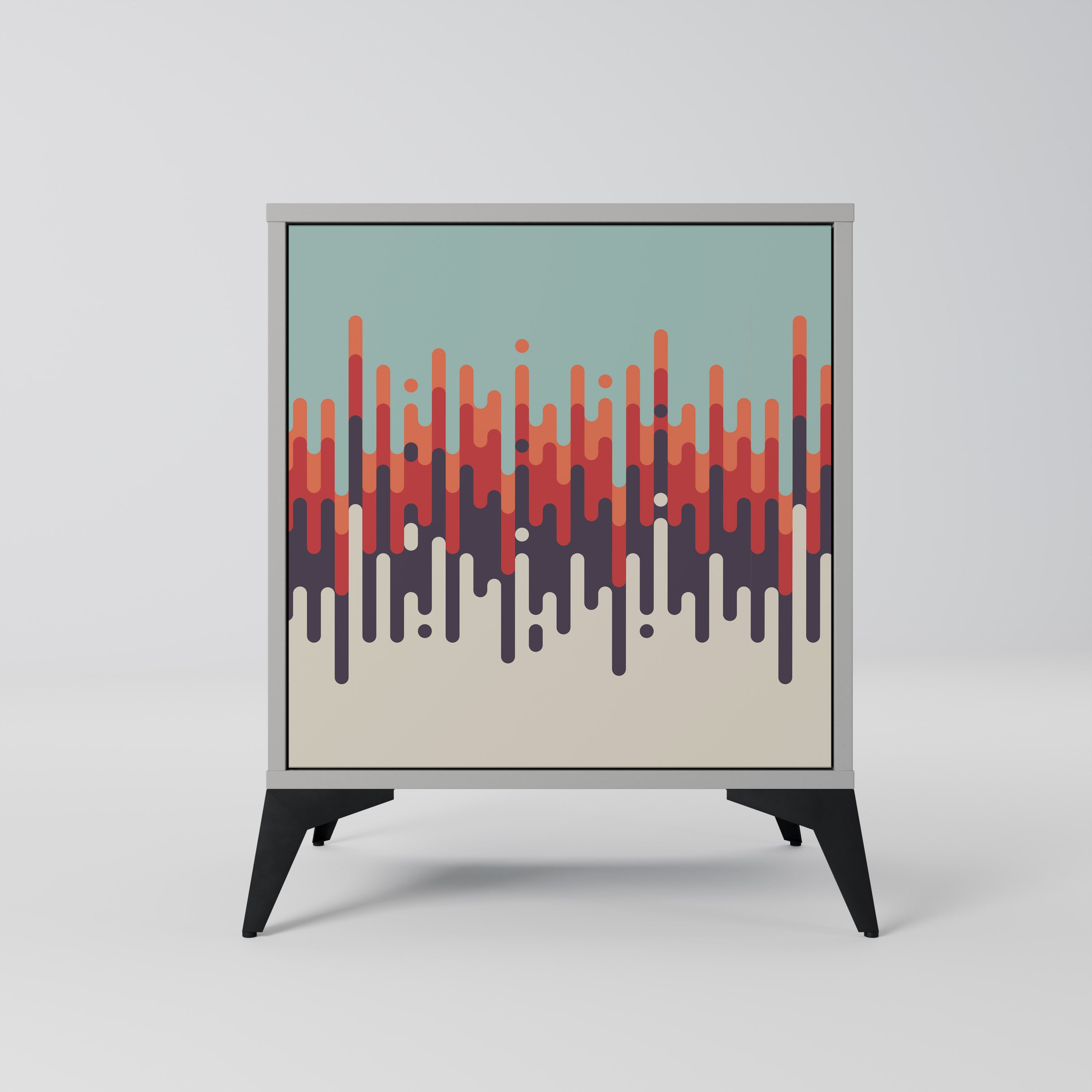 Aparador CHROMA CONTOURS de 1 puerta en acabado gris