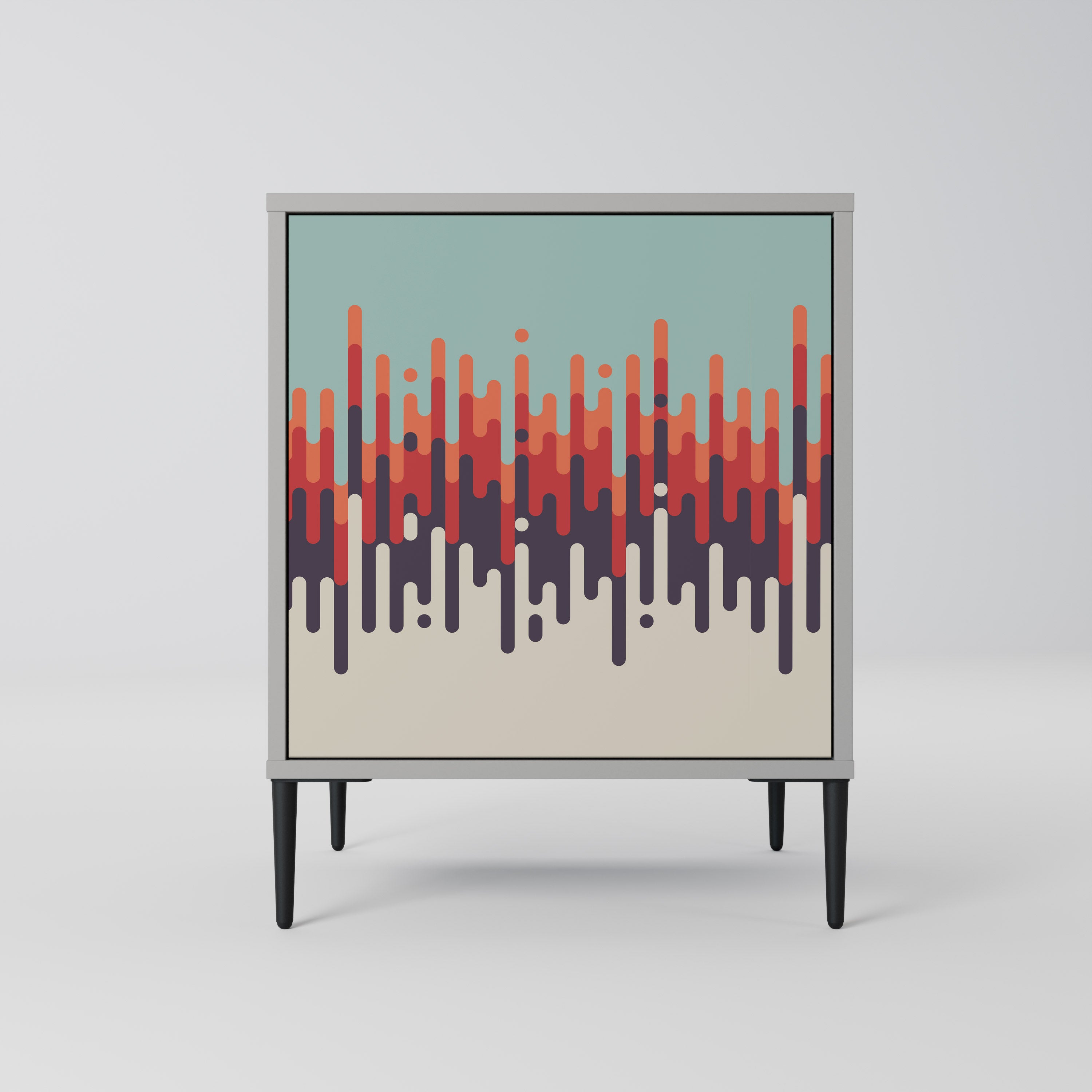 Aparador CHROMA CONTOURS de 1 puerta en acabado gris