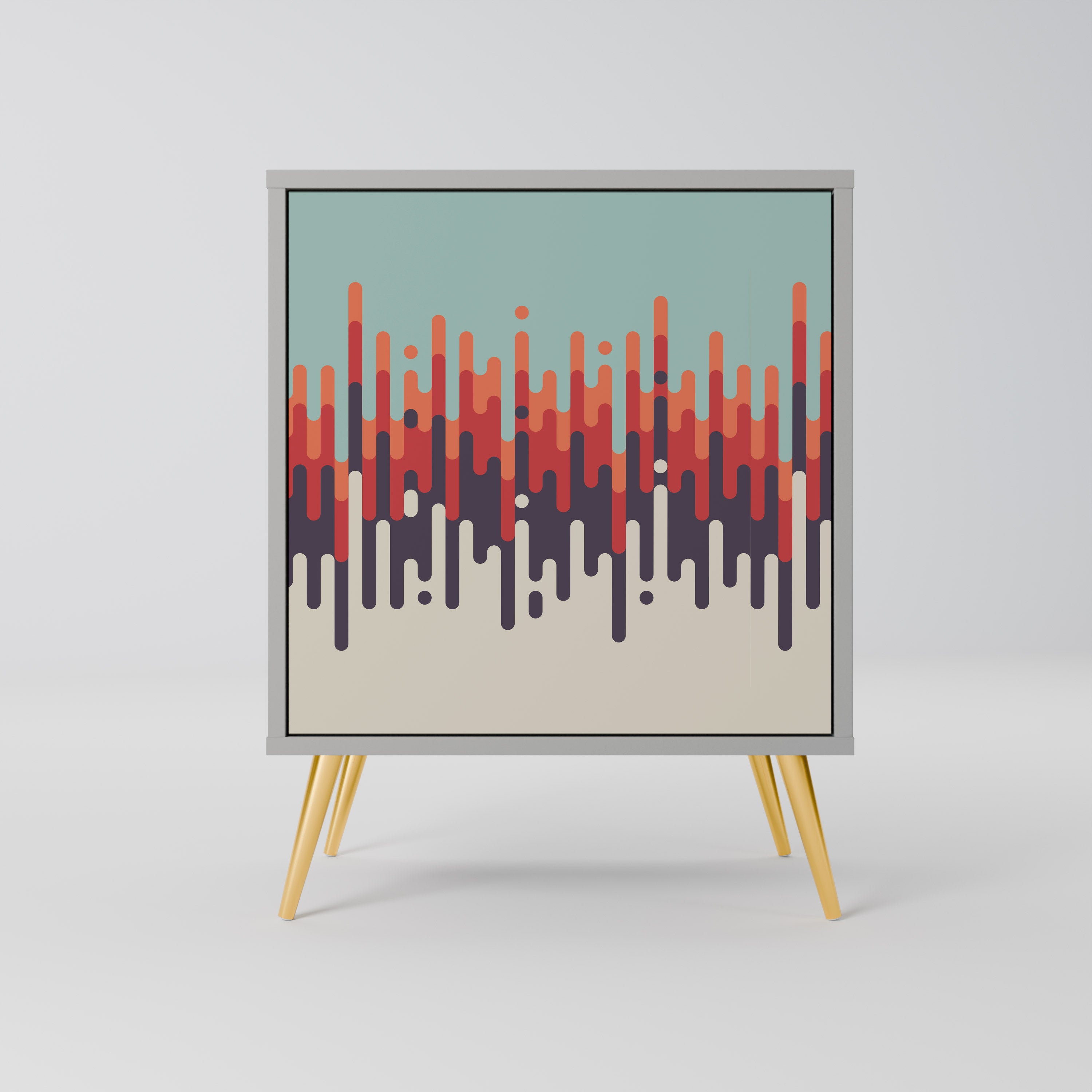 Aparador CHROMA CONTOURS de 1 puerta en acabado gris