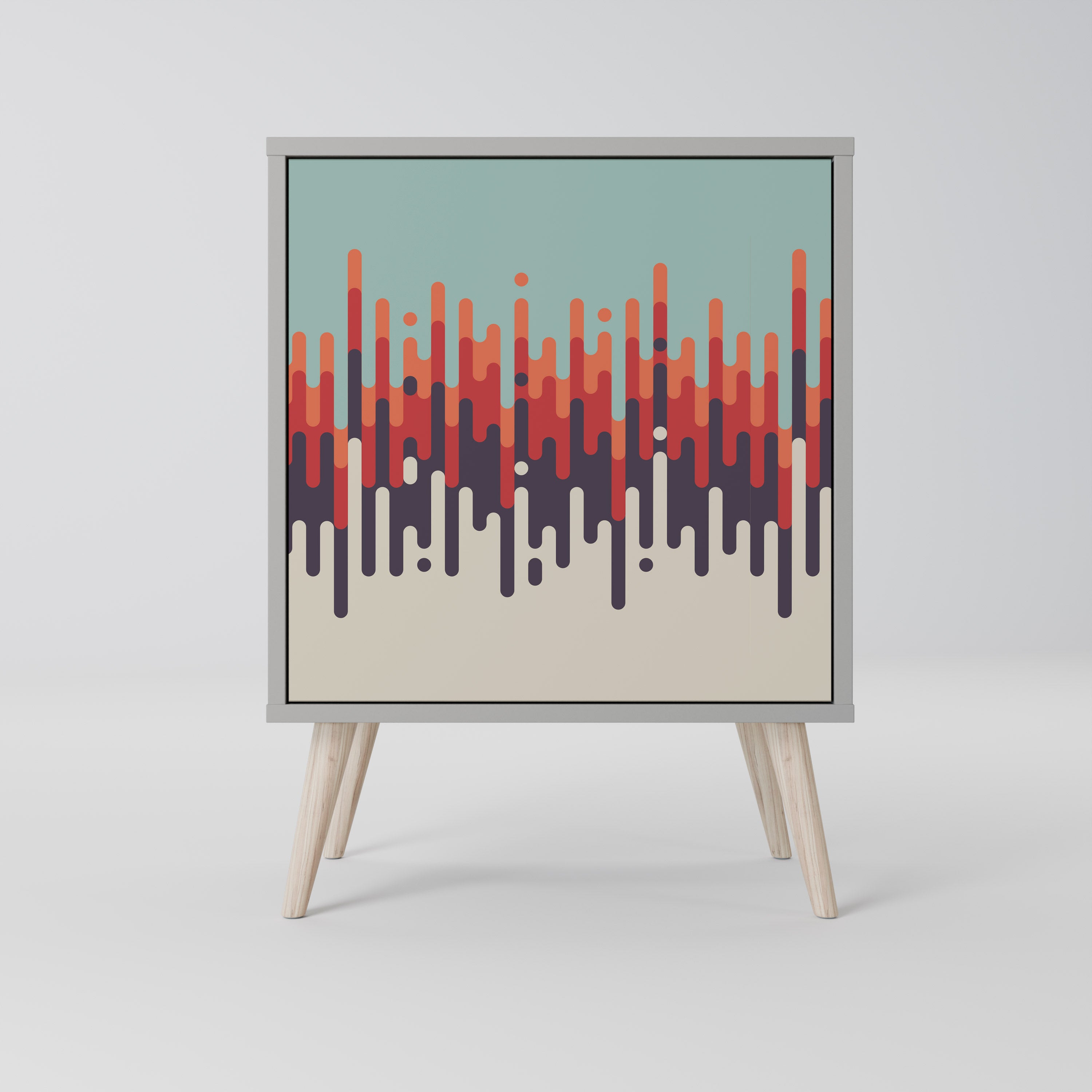 Aparador CHROMA CONTOURS de 1 puerta en acabado gris