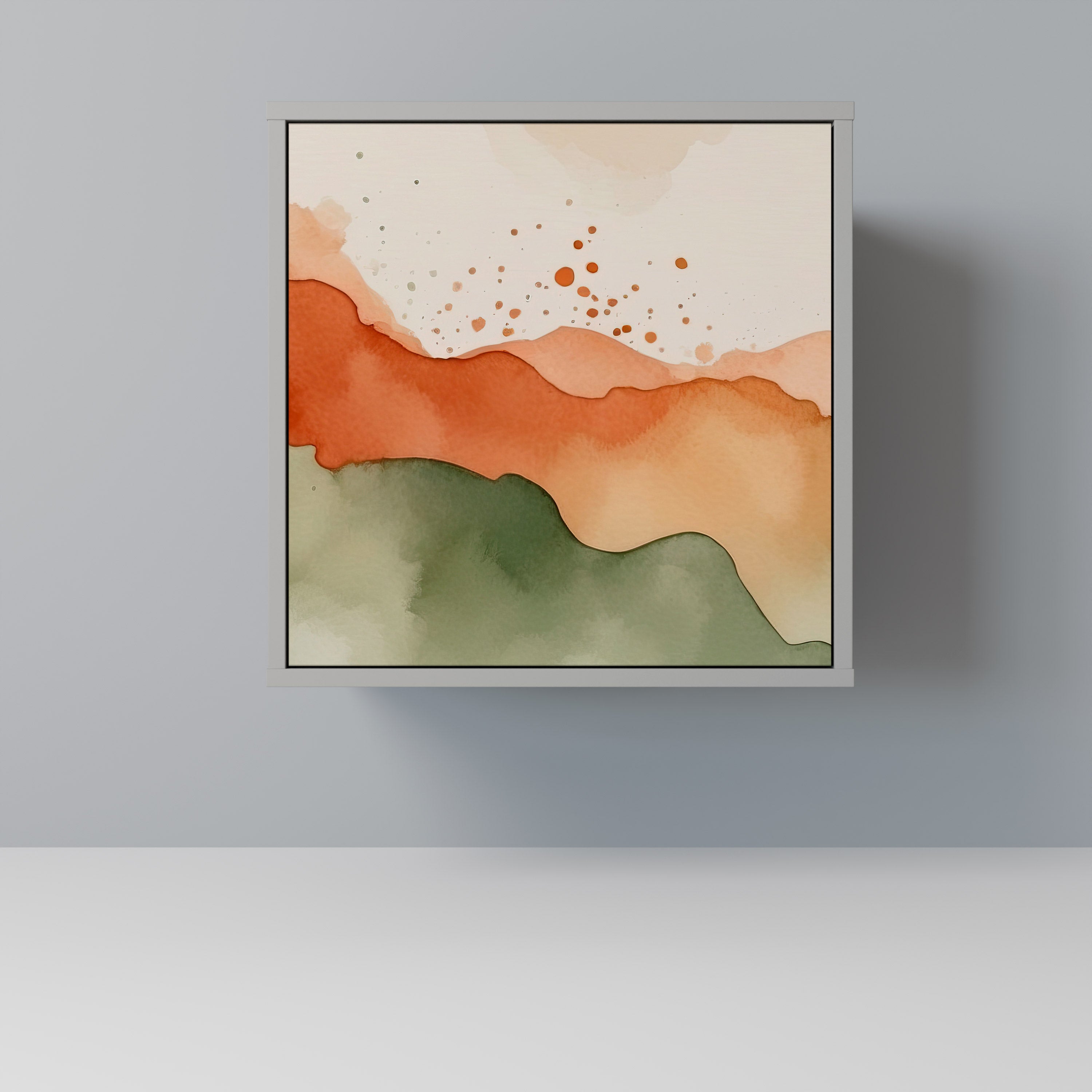 Aparador de 1 puerta WATERCOLOUR PEAKS en acabado gris