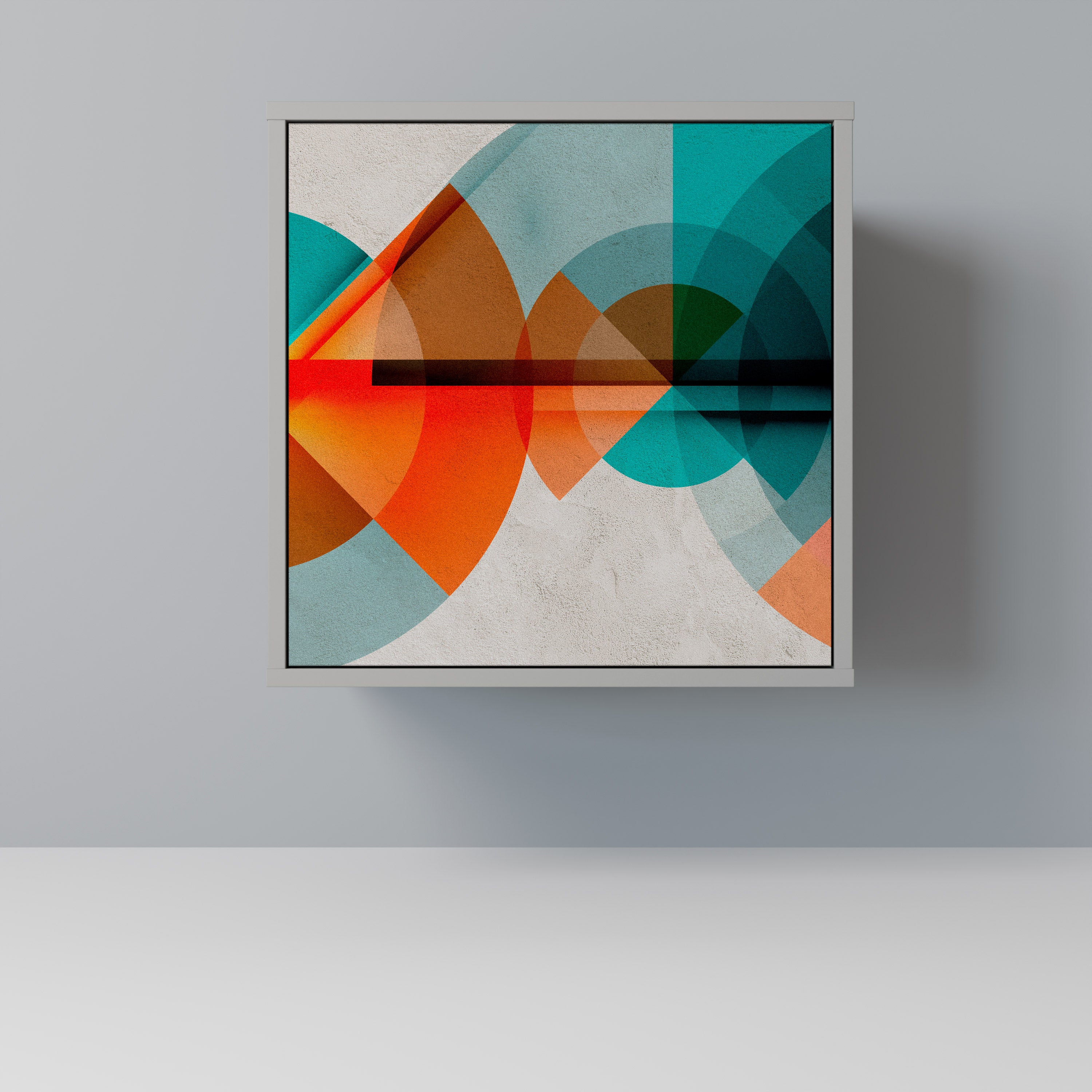 Aparador CIRCULAR RHAPSODY de 1 puerta en acabado gris