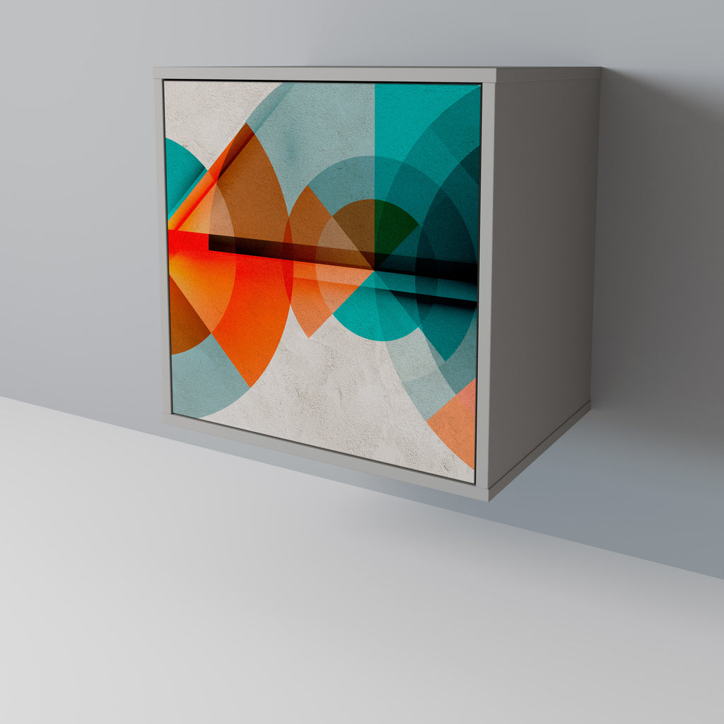 Aparador CIRCULAR RHAPSODY de 1 puerta en acabado gris