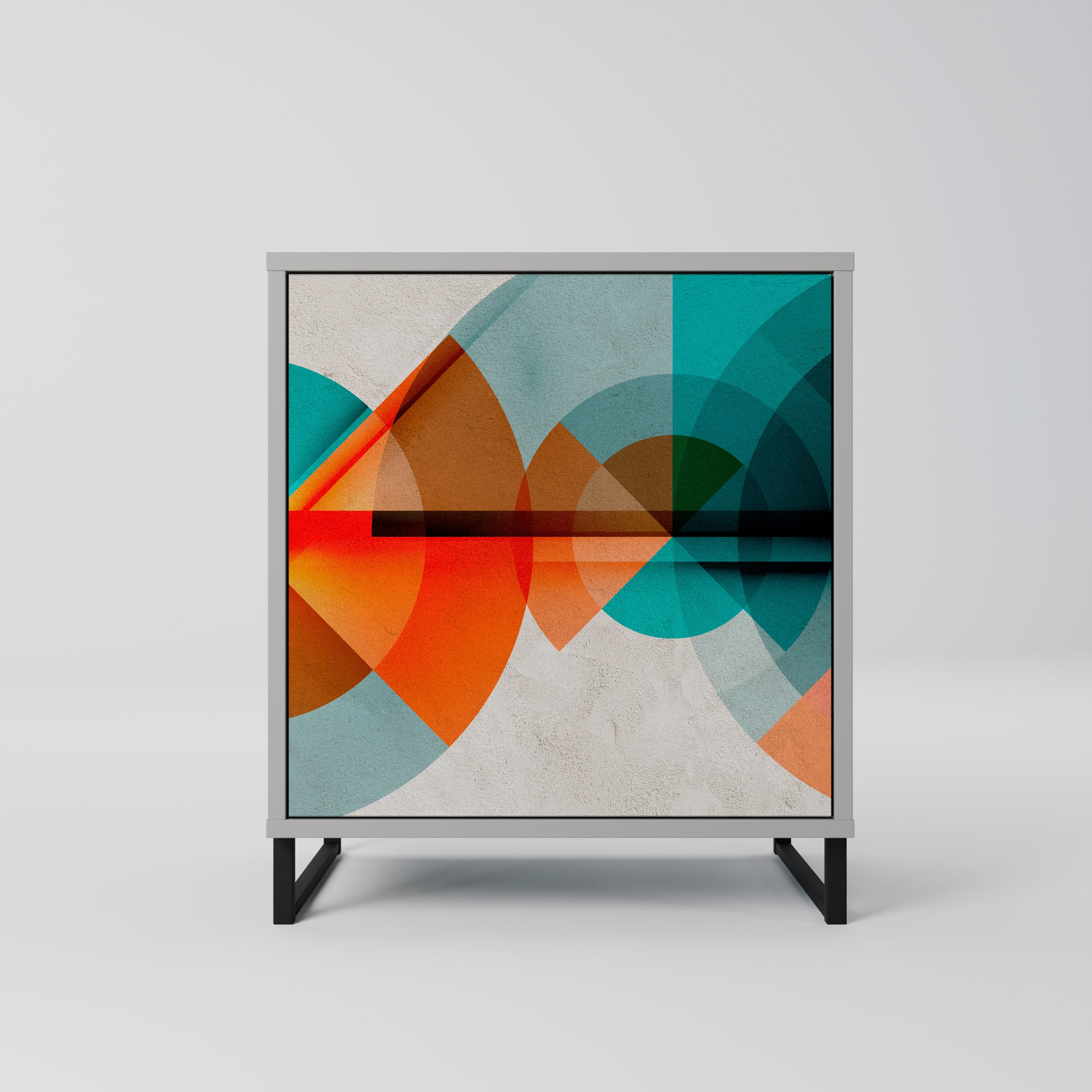 Aparador CIRCULAR RHAPSODY de 1 puerta en acabado gris