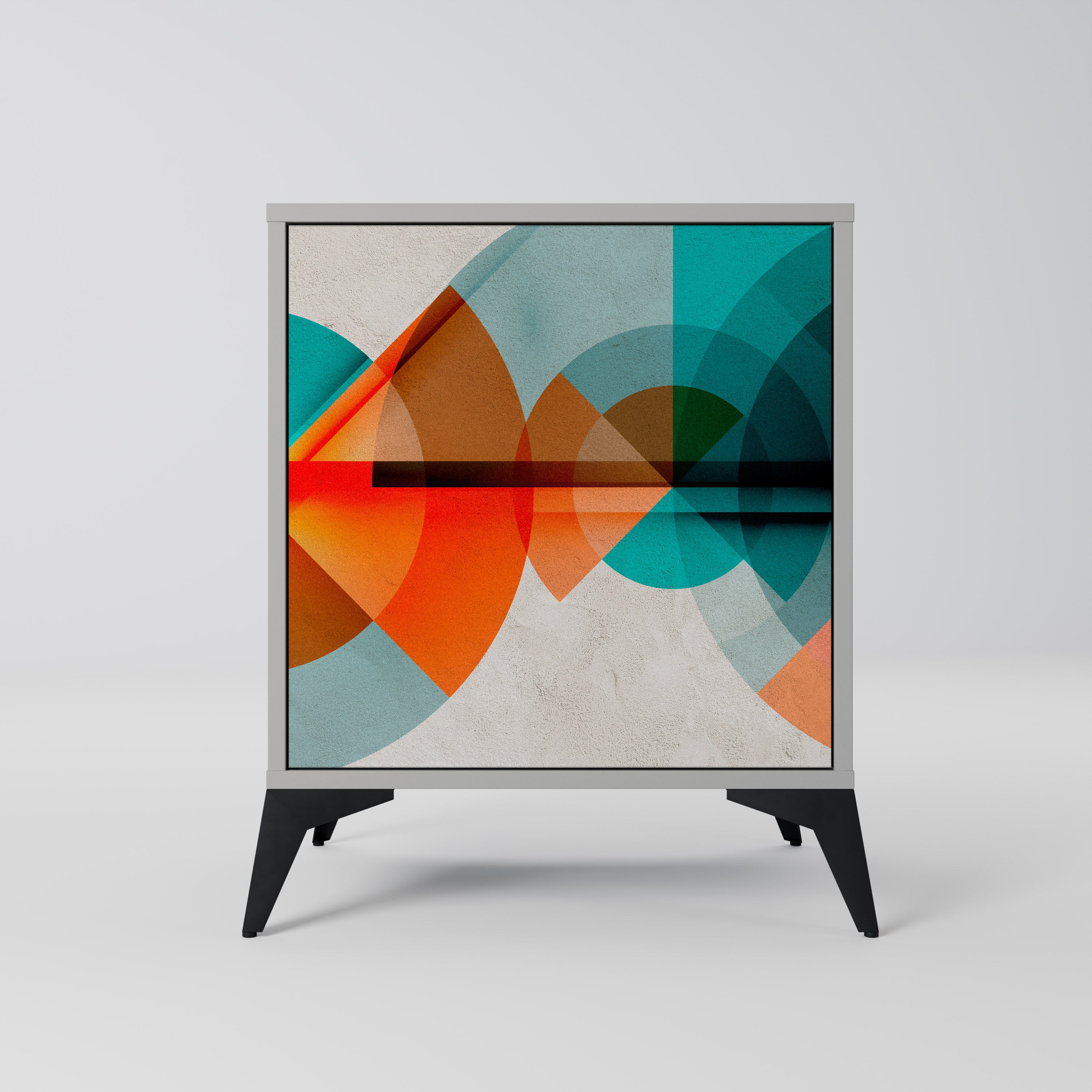 Aparador CIRCULAR RHAPSODY de 1 puerta en acabado gris