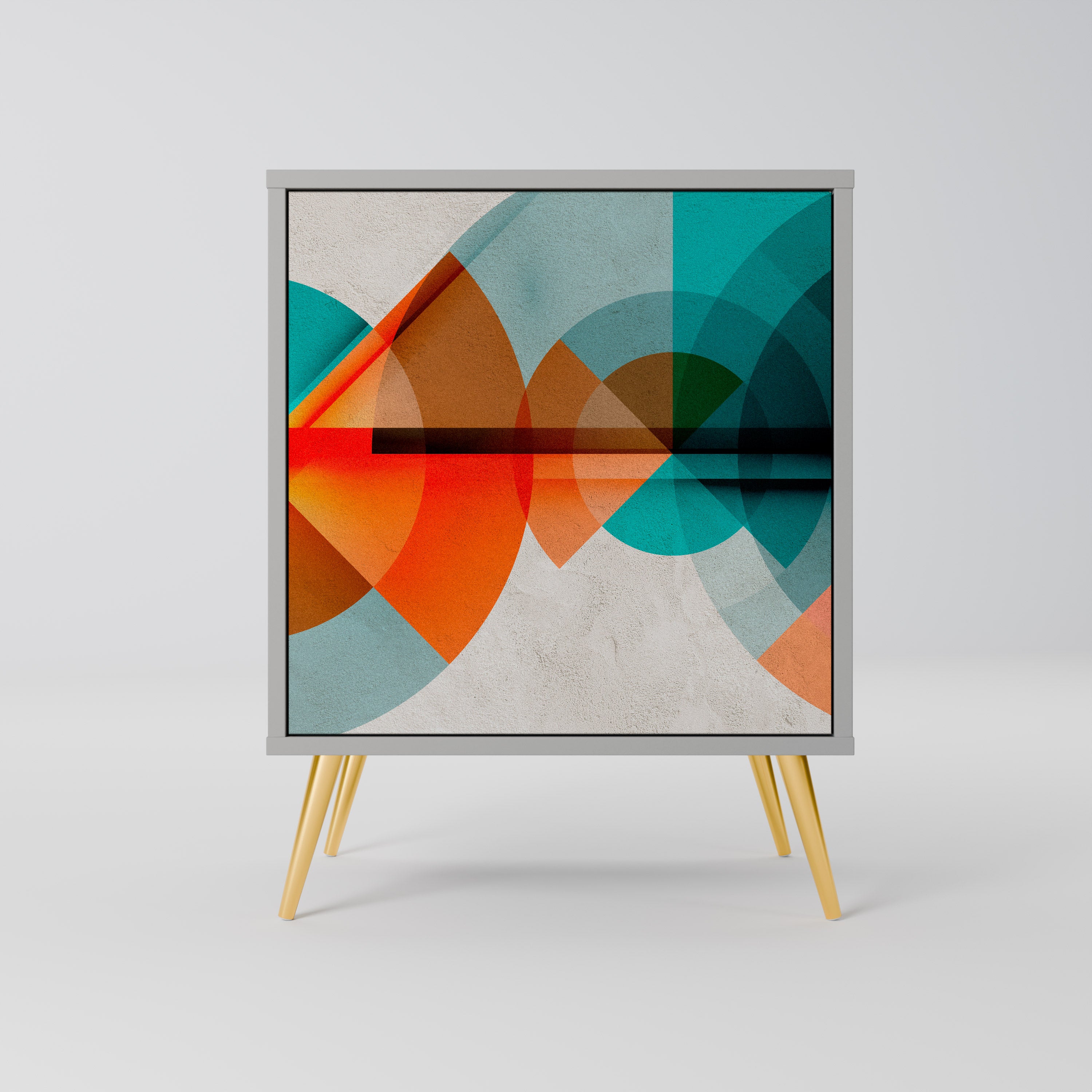 Aparador CIRCULAR RHAPSODY de 1 puerta en acabado gris