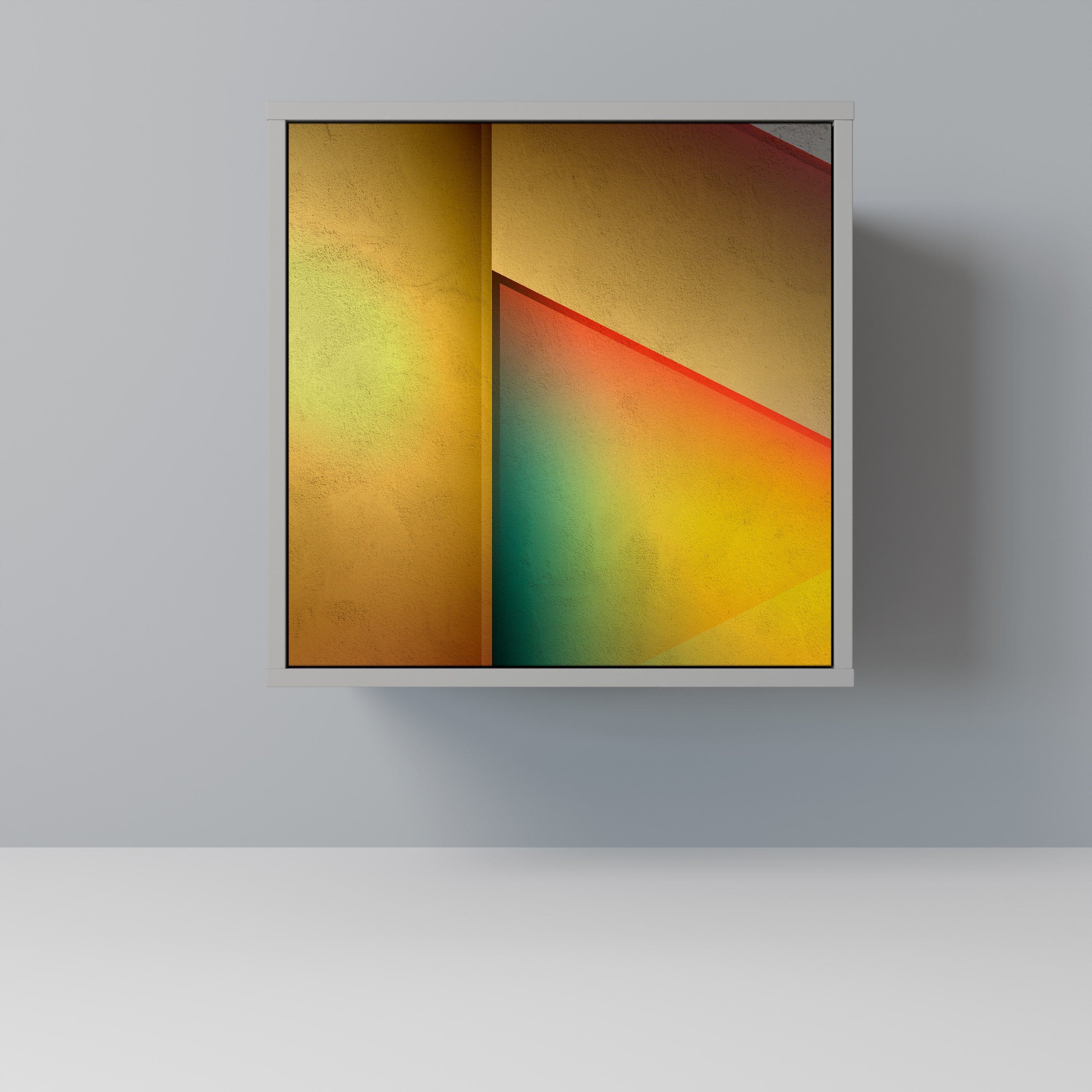 Aparador de una puerta PIERCING SHARPNESS en acabado gris