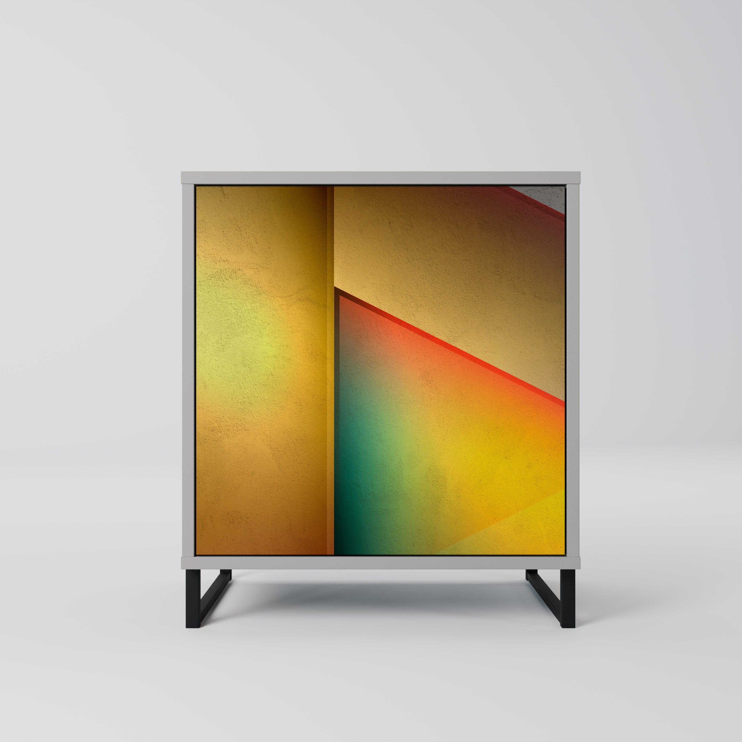 Aparador de una puerta PIERCING SHARPNESS en acabado gris