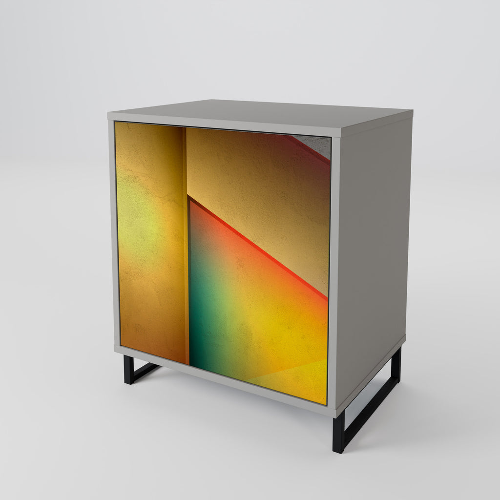 Aparador de una puerta PIERCING SHARPNESS en acabado gris