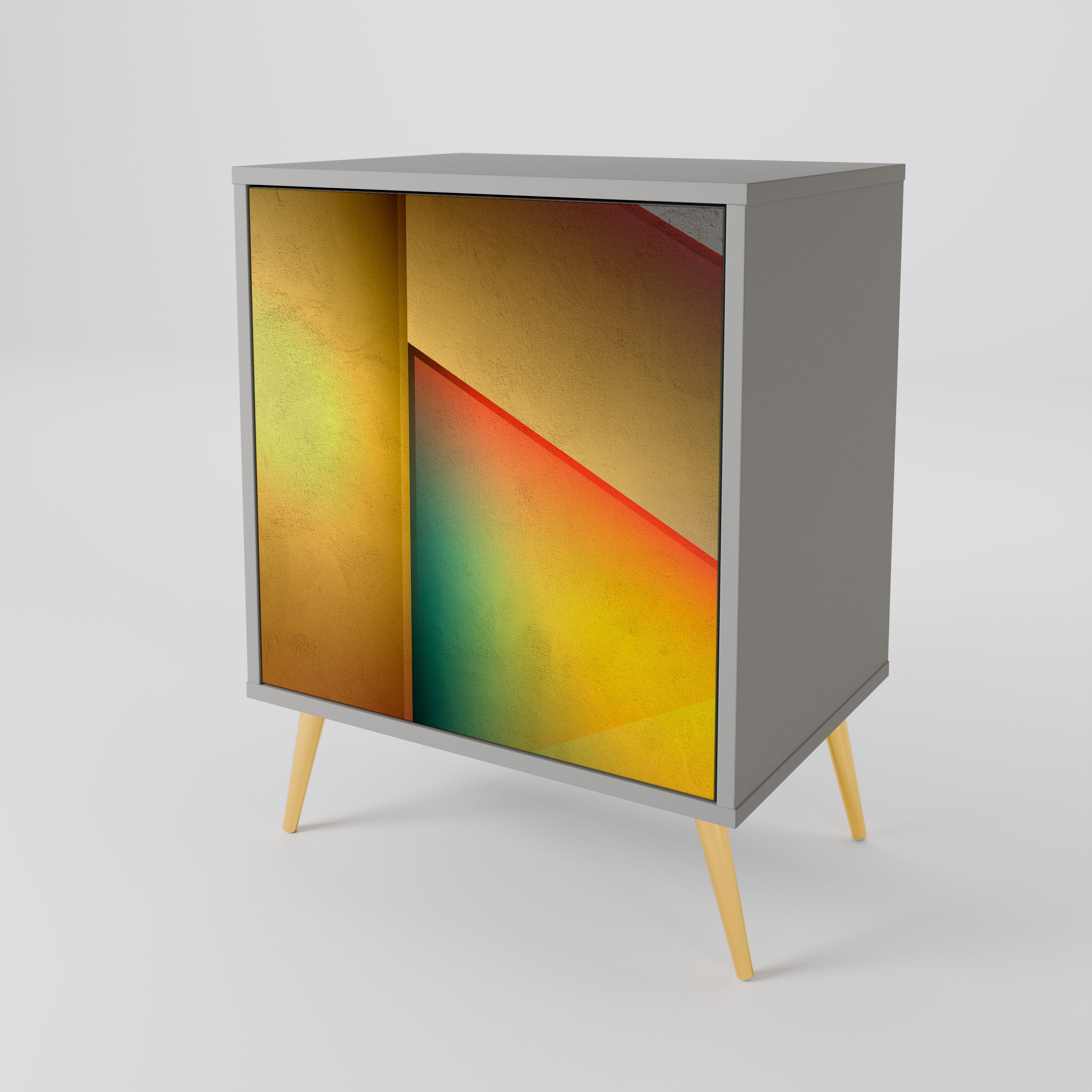 Aparador de una puerta PIERCING SHARPNESS en acabado gris