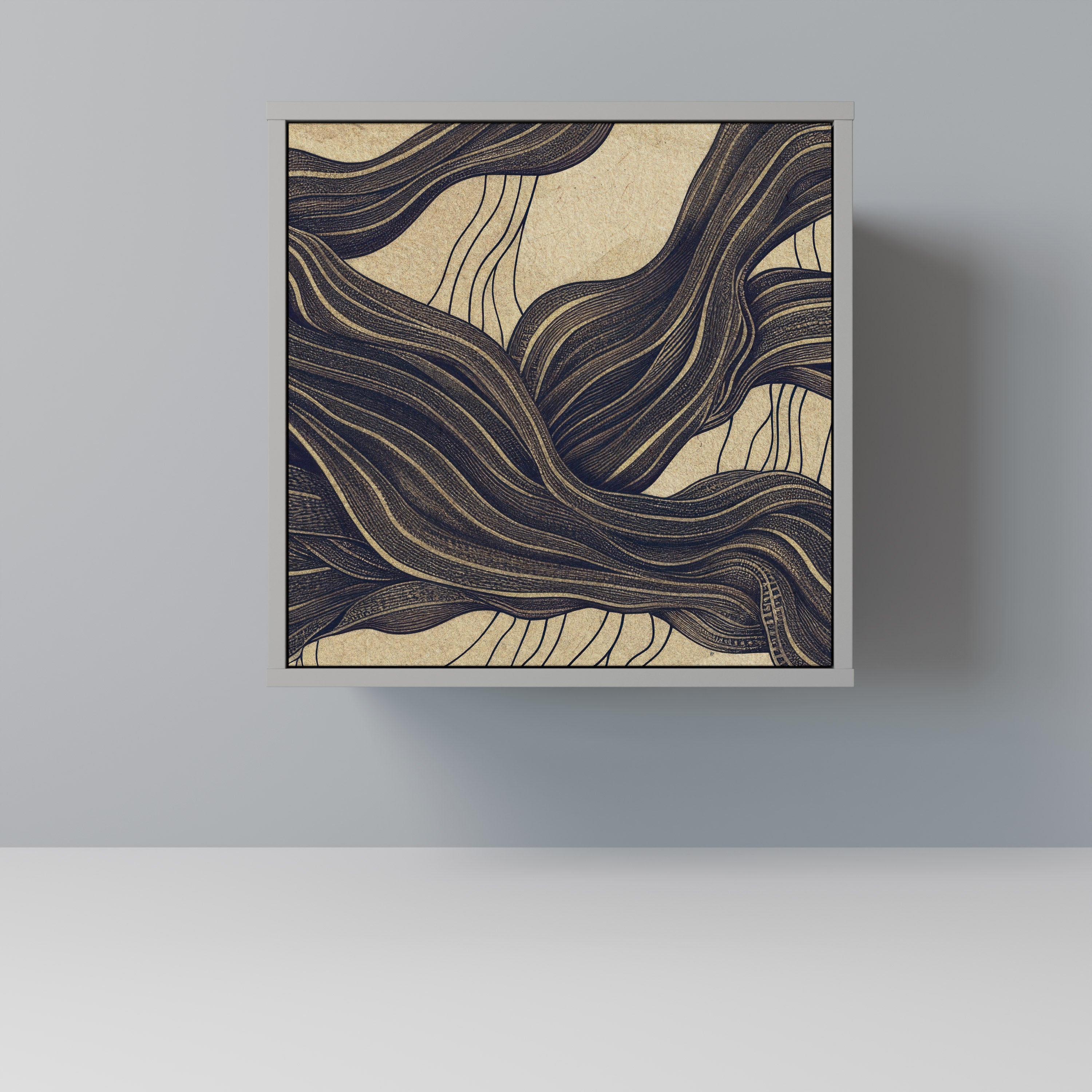 Aparador UNIFIED FRAGMENTS de 1 puerta en acabado gris