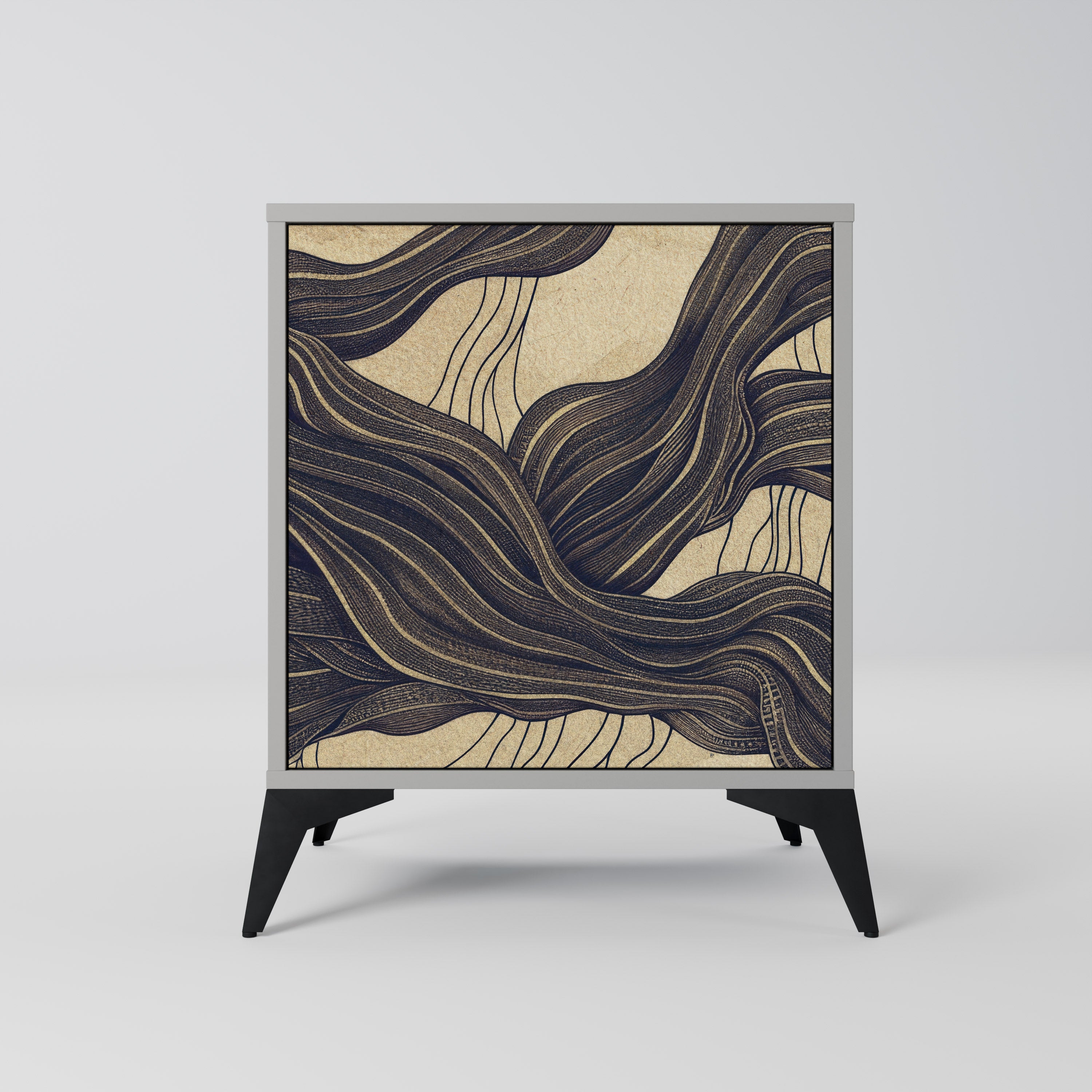 Aparador UNIFIED FRAGMENTS de 1 puerta en acabado gris