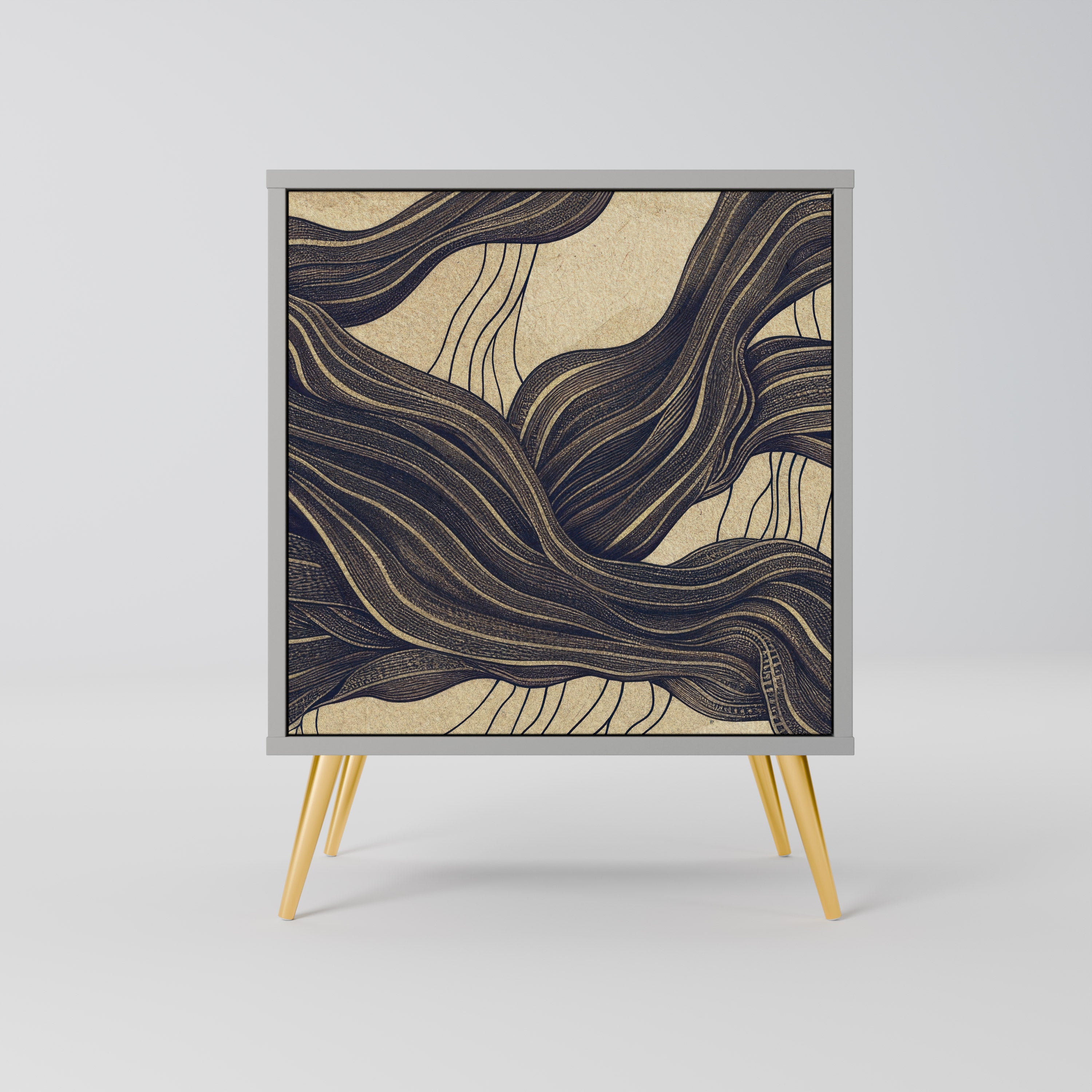 Aparador UNIFIED FRAGMENTS de 1 puerta en acabado gris