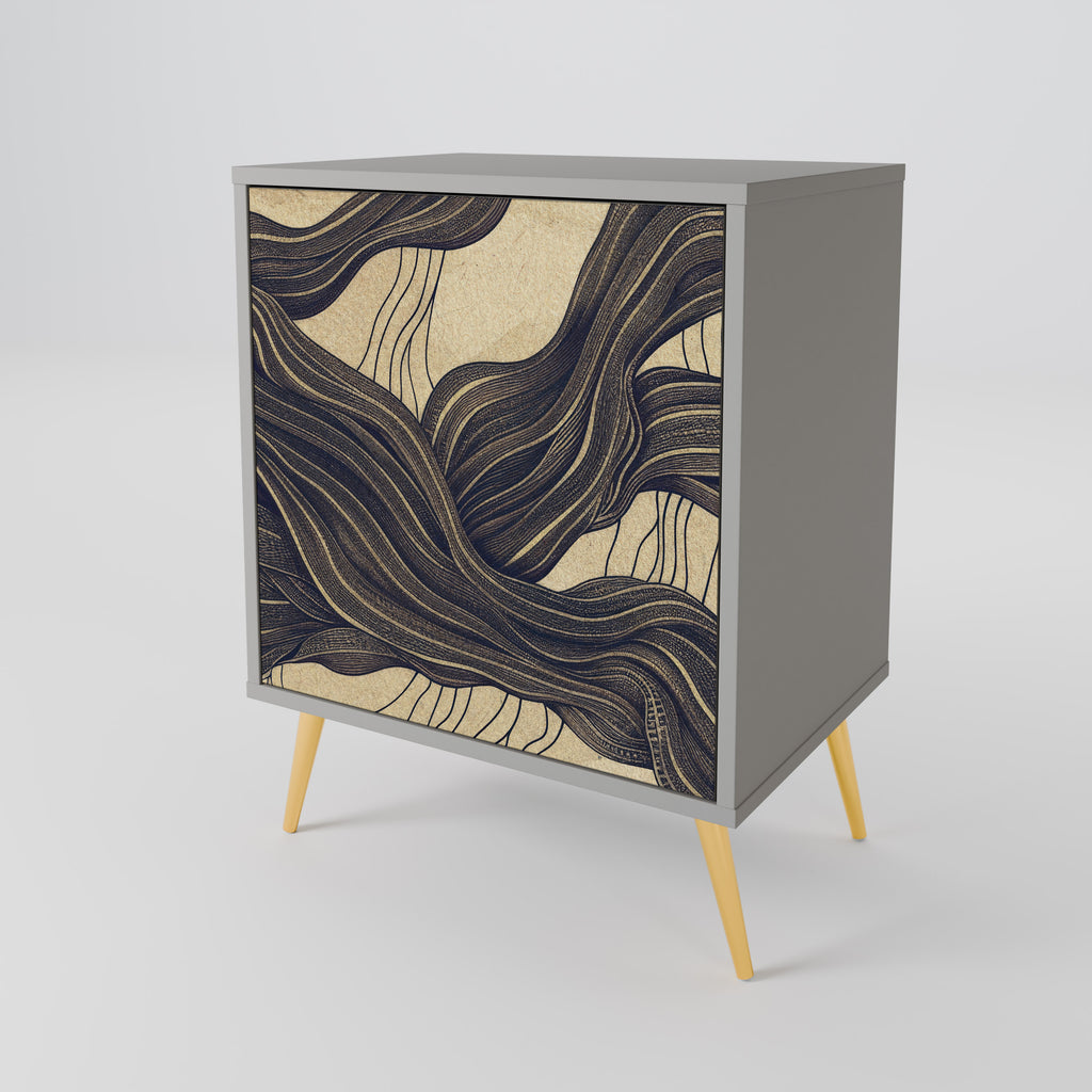 Aparador UNIFIED FRAGMENTS de 1 puerta en acabado gris