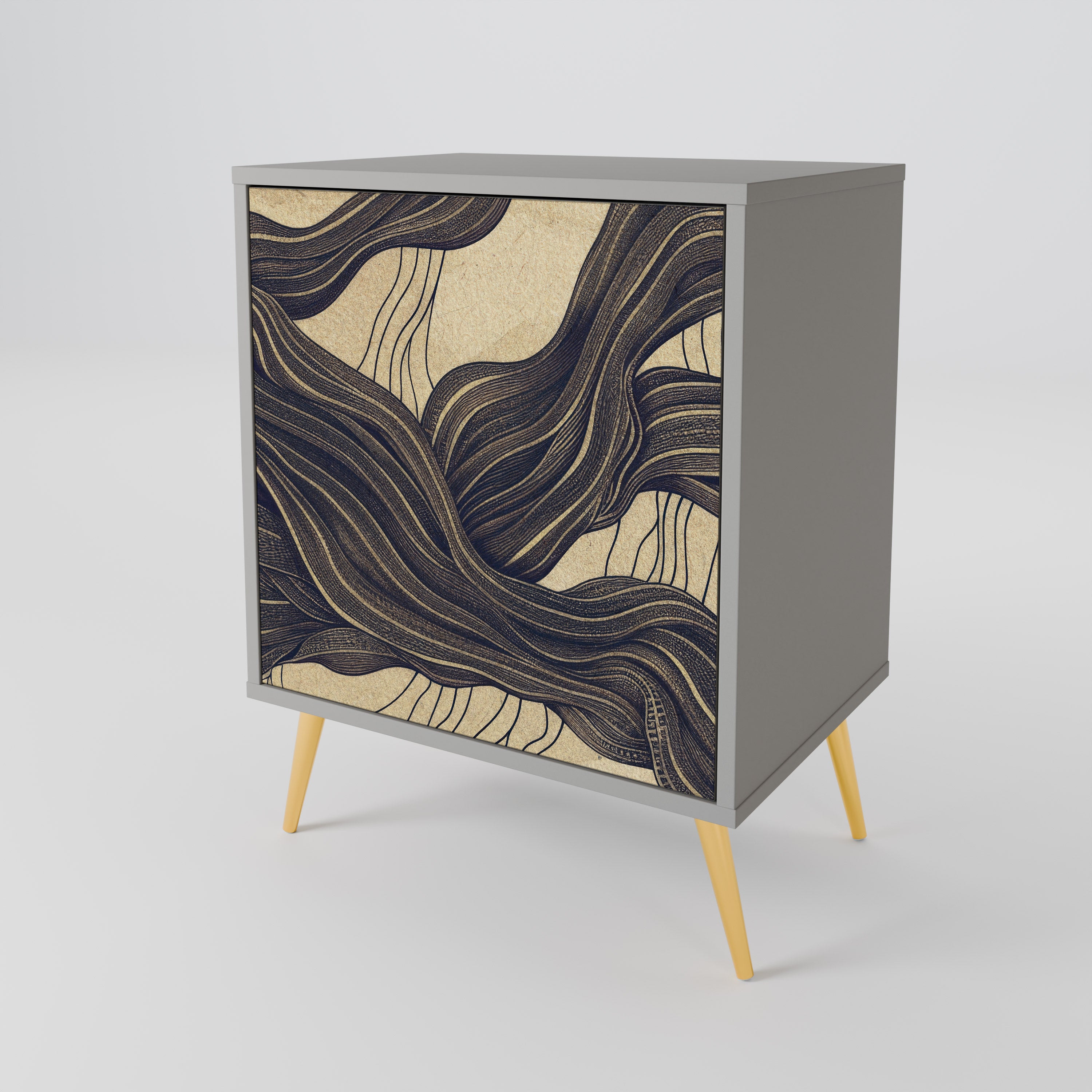 Aparador UNIFIED FRAGMENTS de 1 puerta en acabado gris