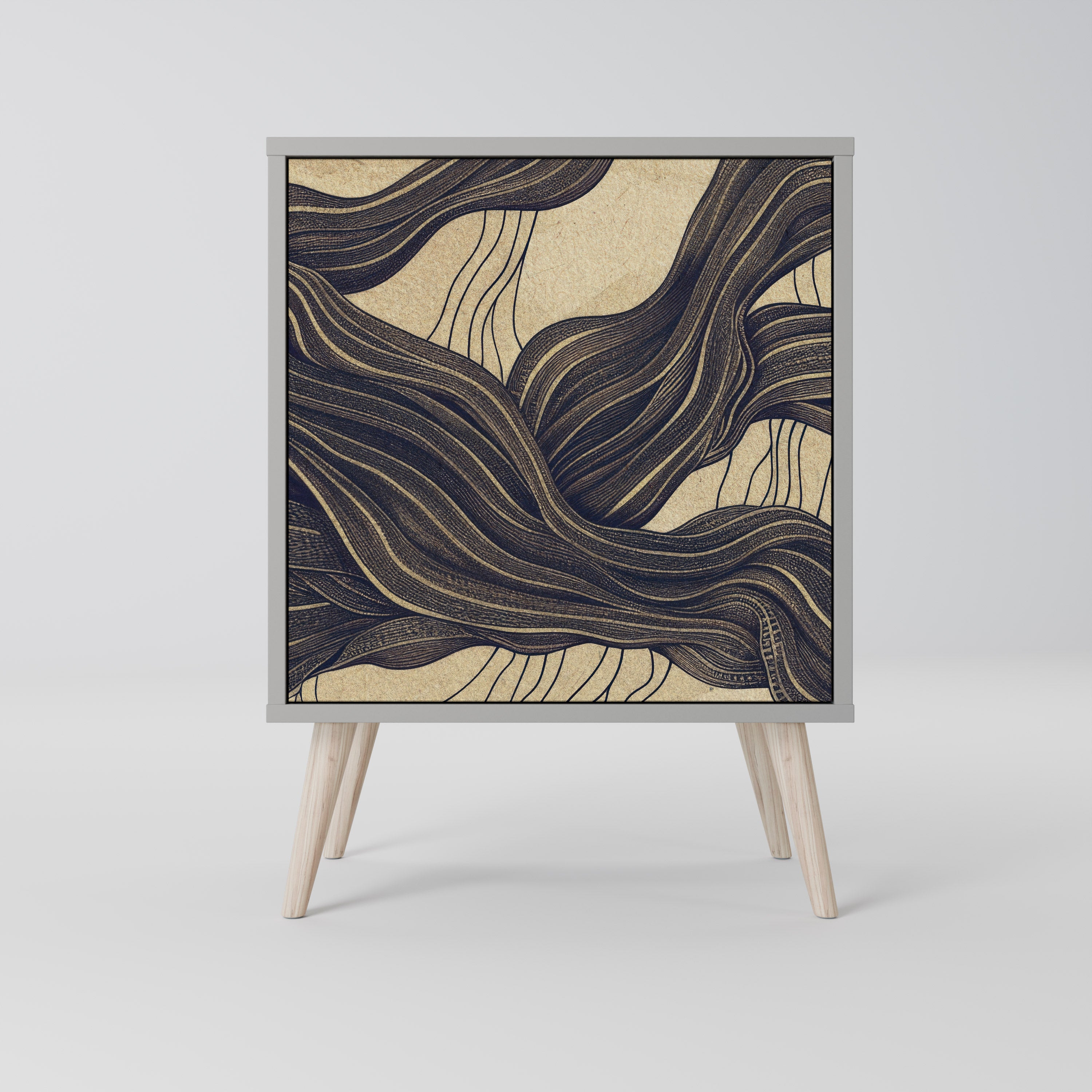 Aparador UNIFIED FRAGMENTS de 1 puerta en acabado gris