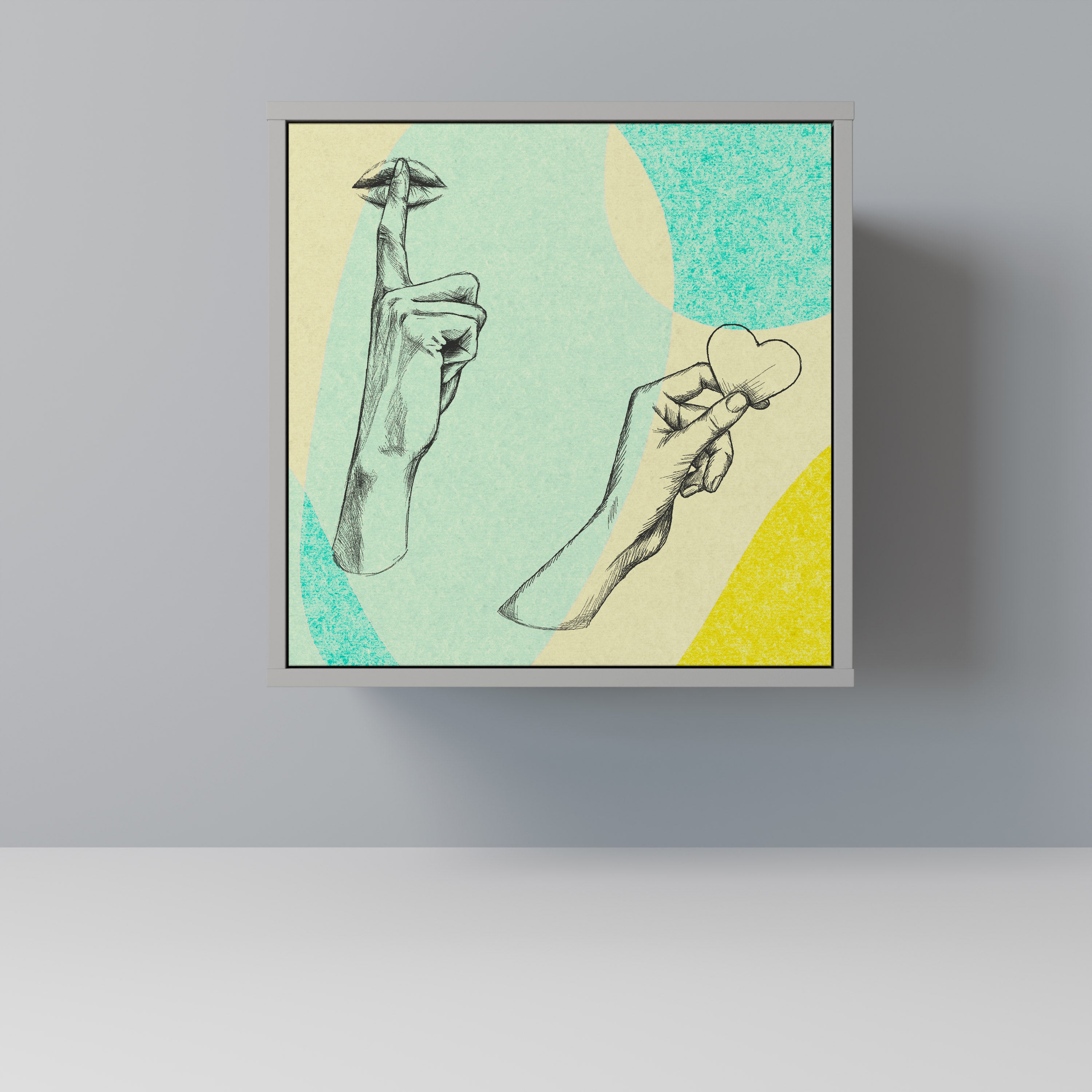 BODY LANGUAGE 1-Door Sideboard in Grey Finish