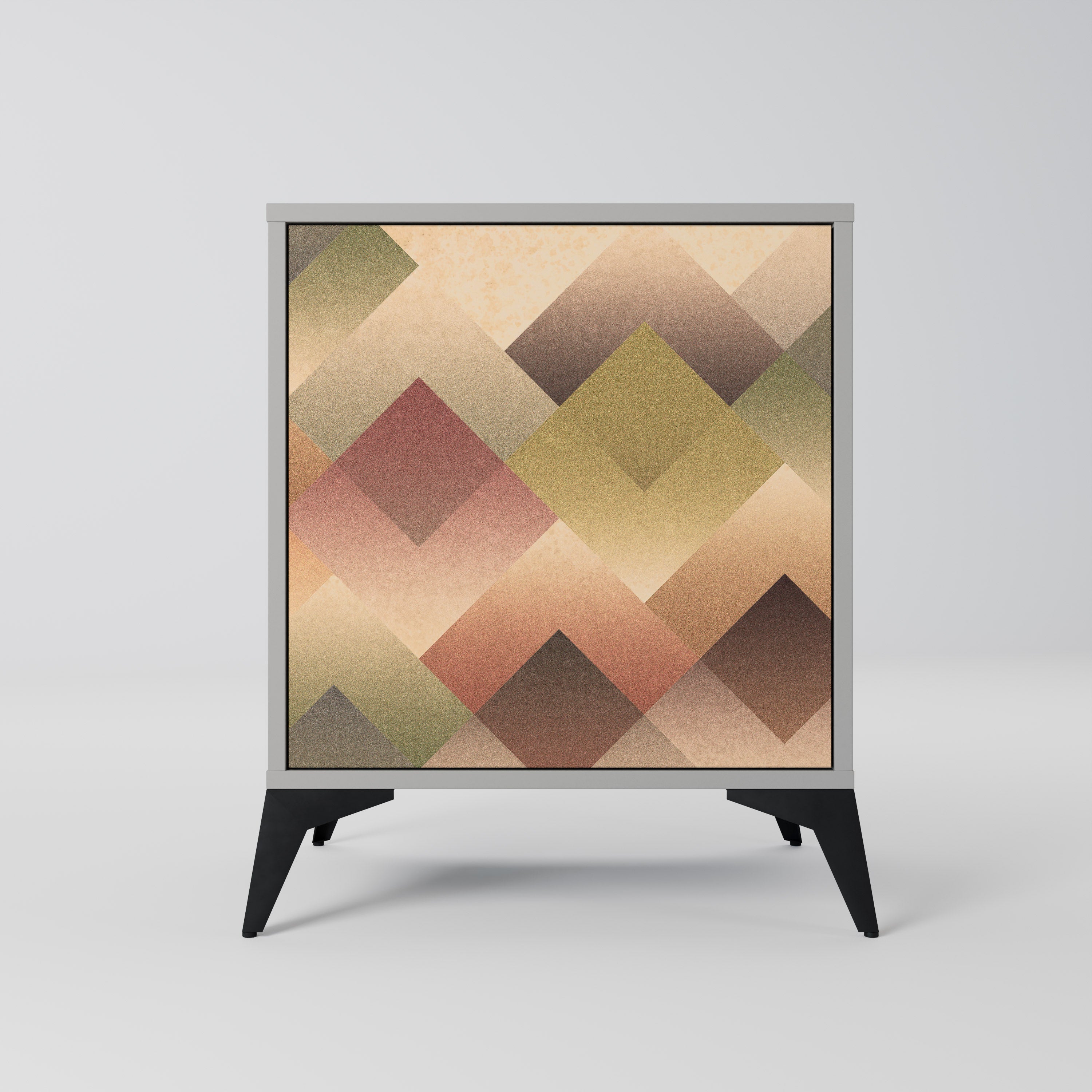 Aparador GEOMETRIC FUSION de 1 puerta en acabado gris