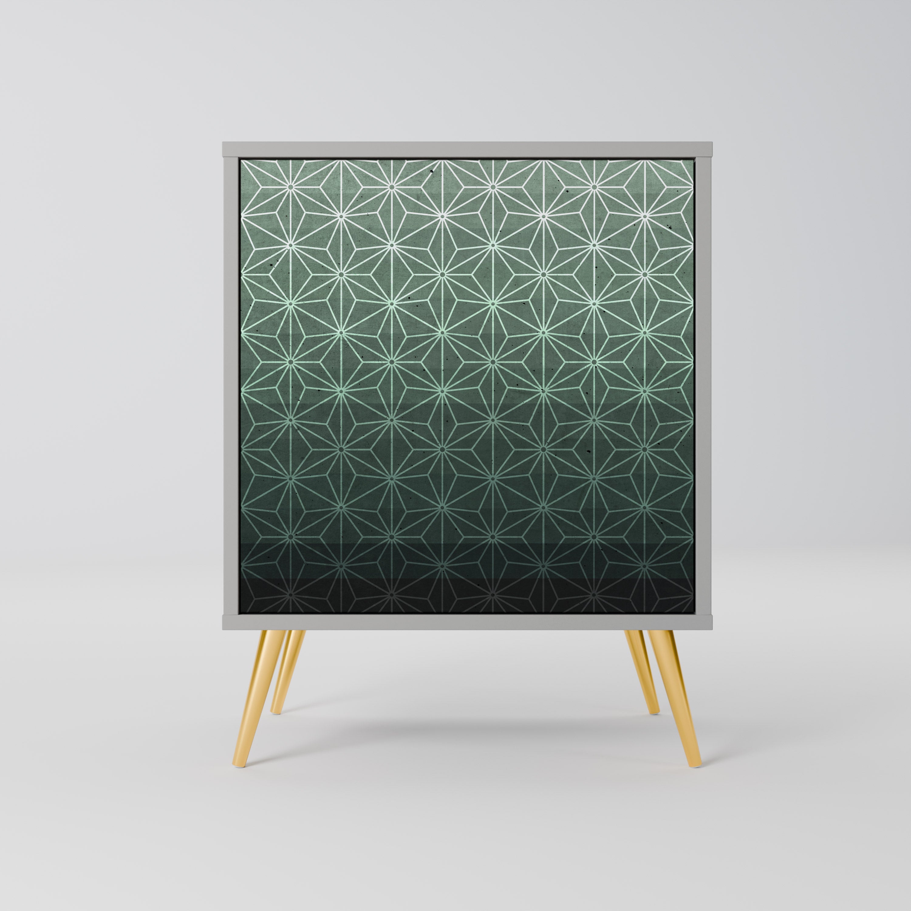 Aparador ORNAMENTAL GLIMMER de 1 puerta en acabado gris