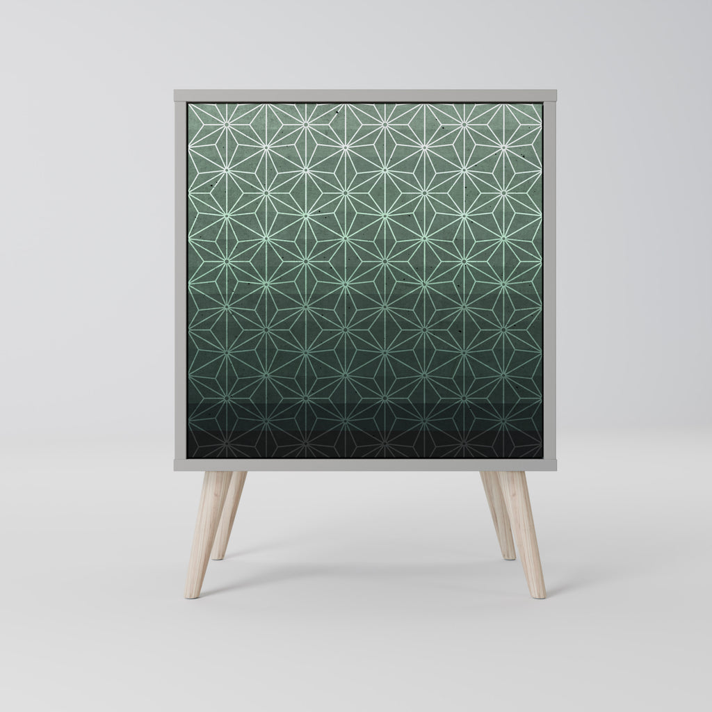 Aparador ORNAMENTAL GLIMMER de 1 puerta en acabado gris