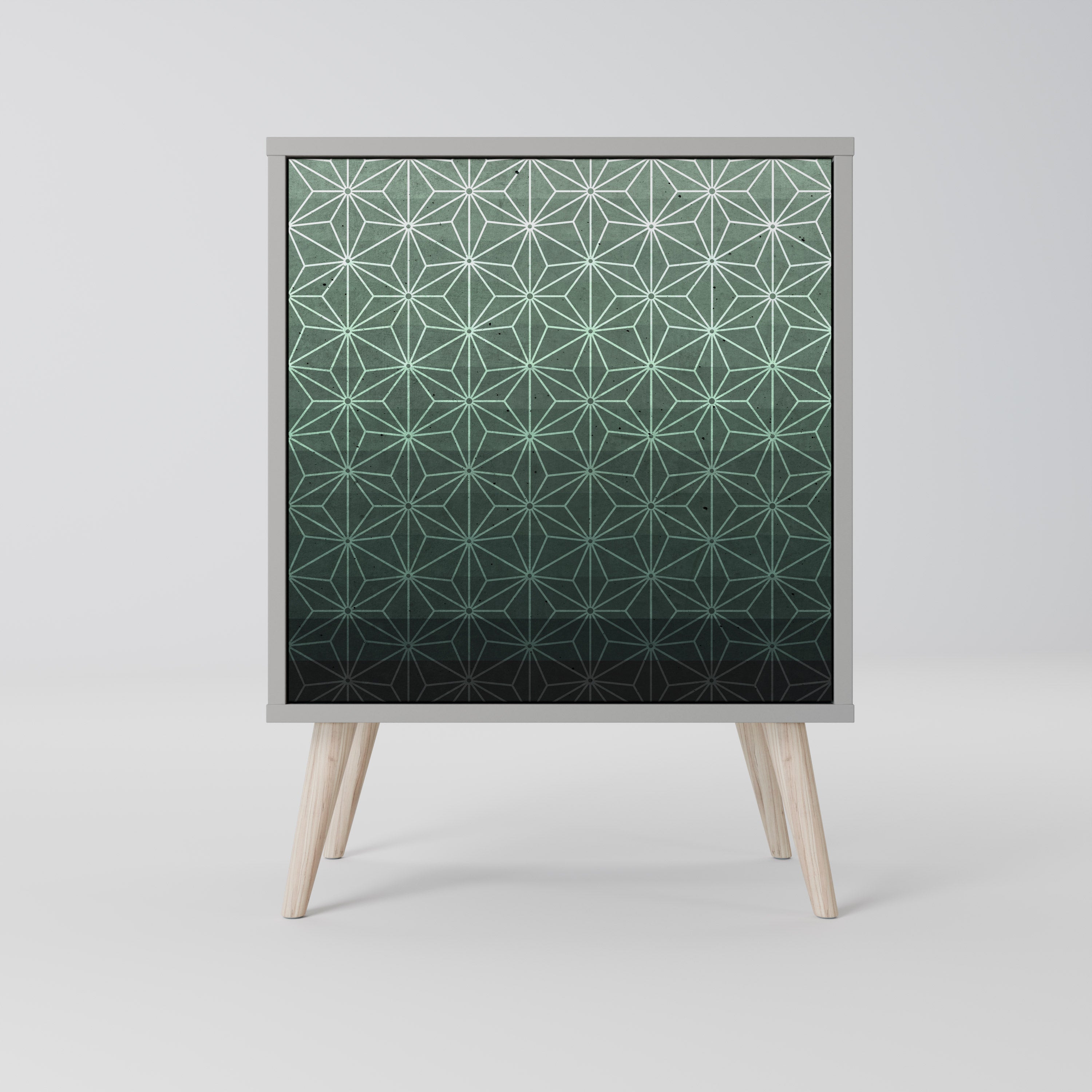 Aparador ORNAMENTAL GLIMMER de 1 puerta en acabado gris