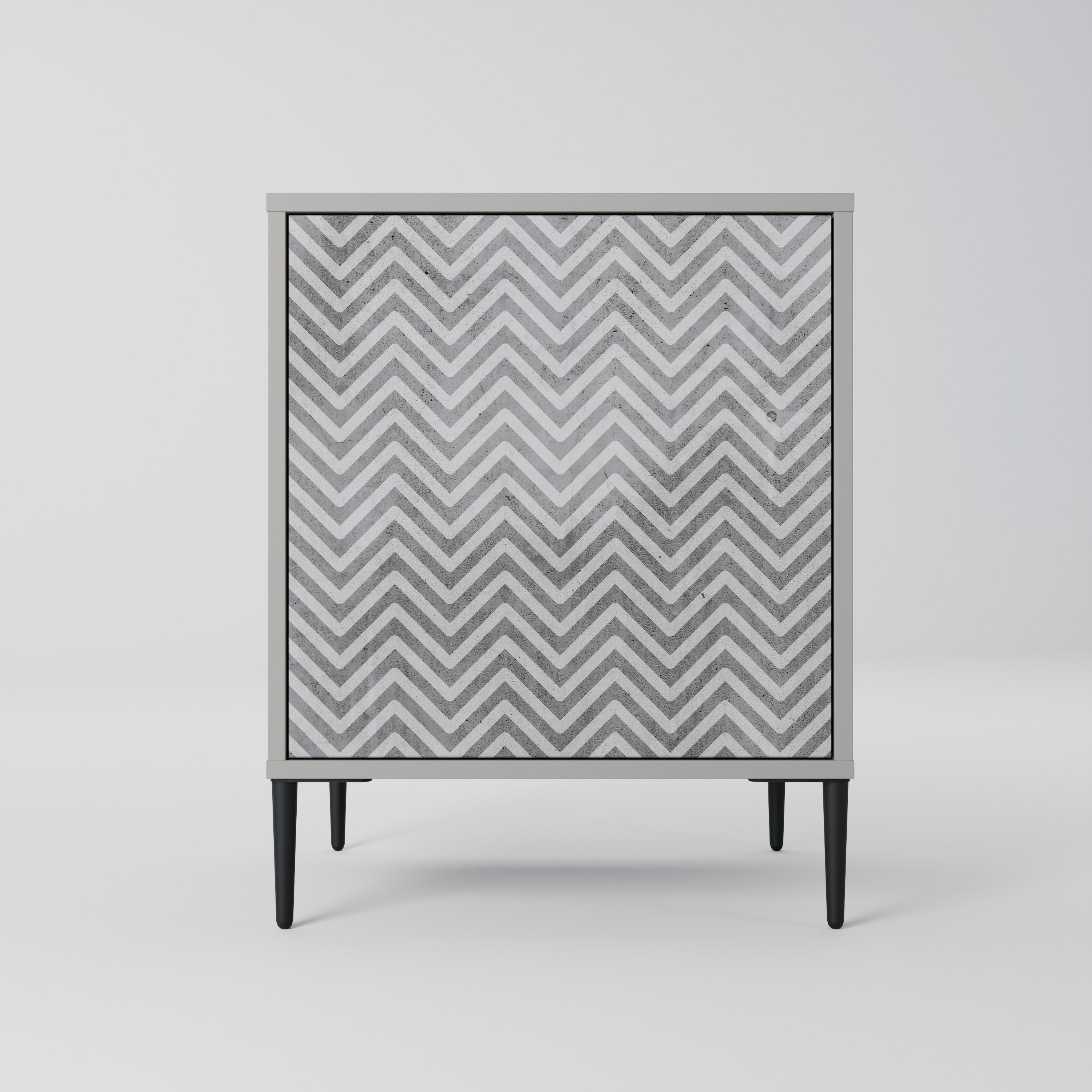 Aparador CONCRETE ZIG ZAG de 1 puerta en acabado gris