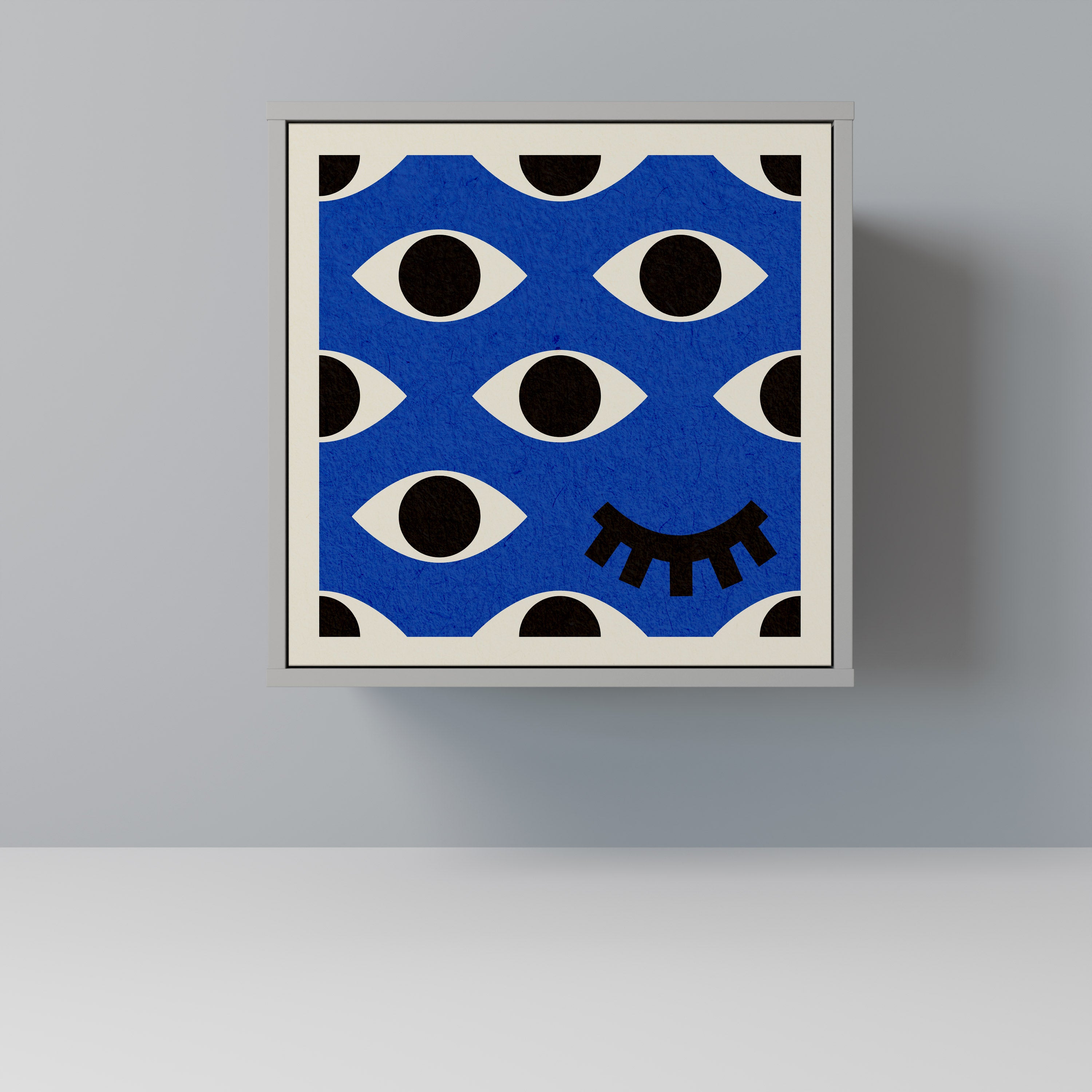 Aparador GEOMETRIC EYES de 1 puerta en acabado gris