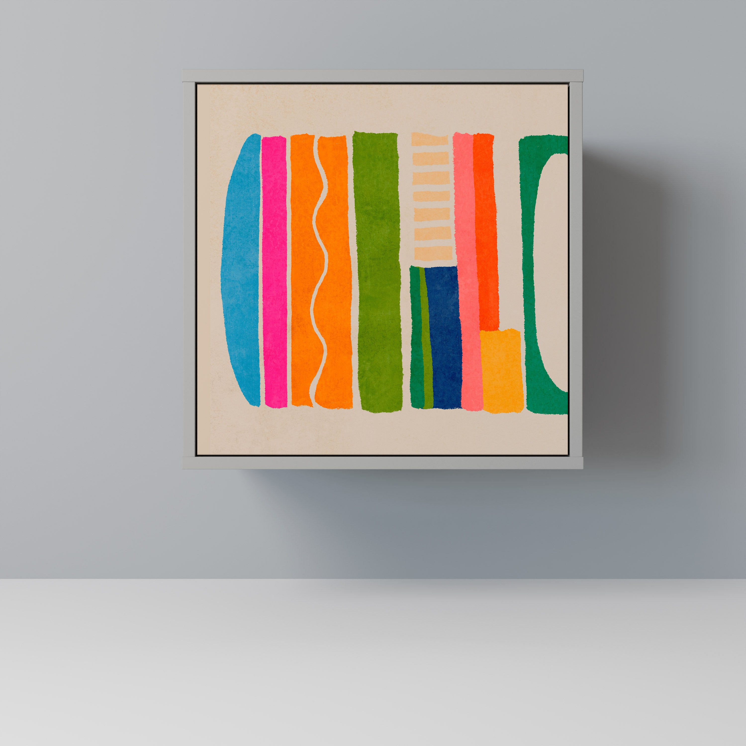 Aparador GEOMETRIC SHINE de 1 puerta en acabado gris