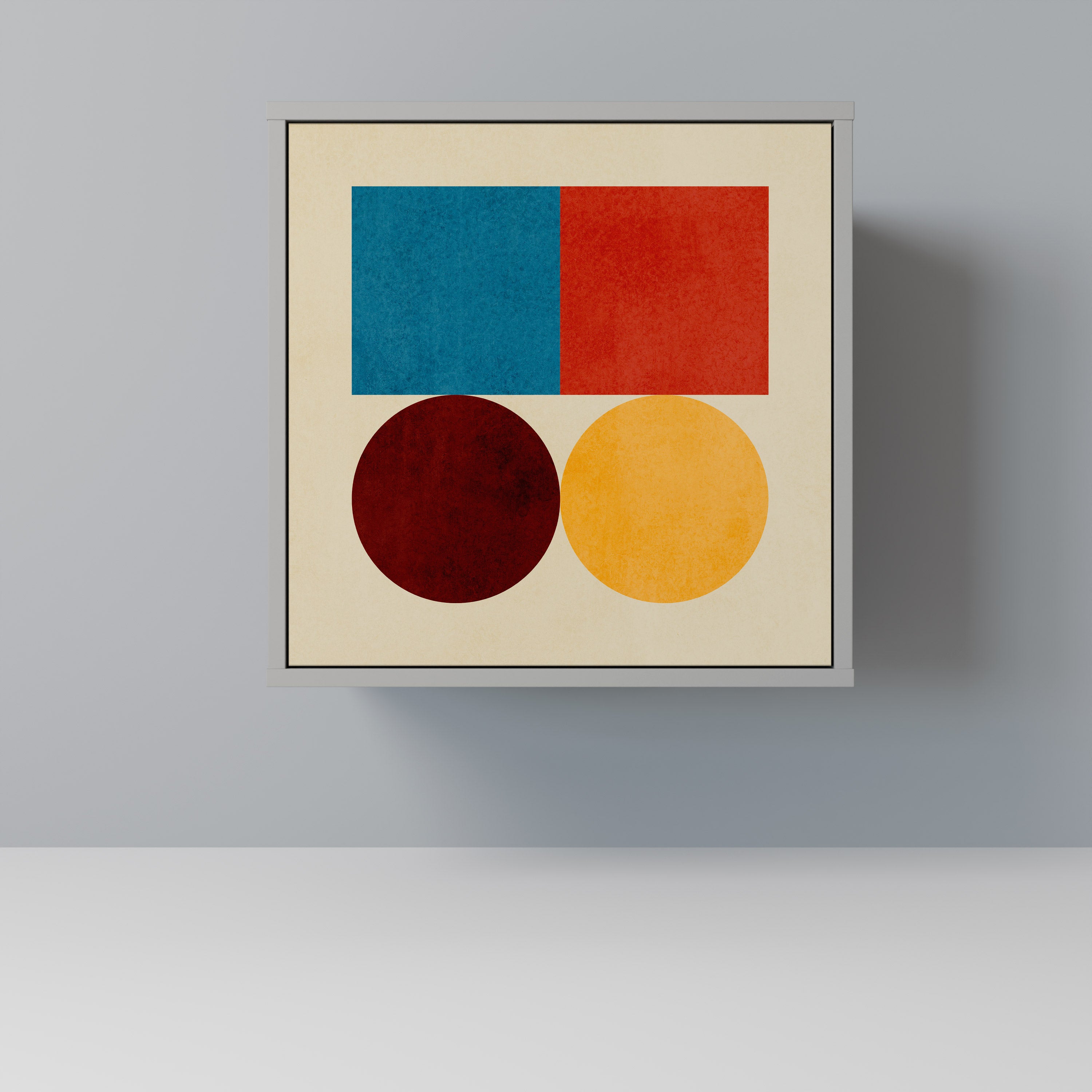 Aparador GEOMETRIC PUZZLE de 1 puerta en acabado gris