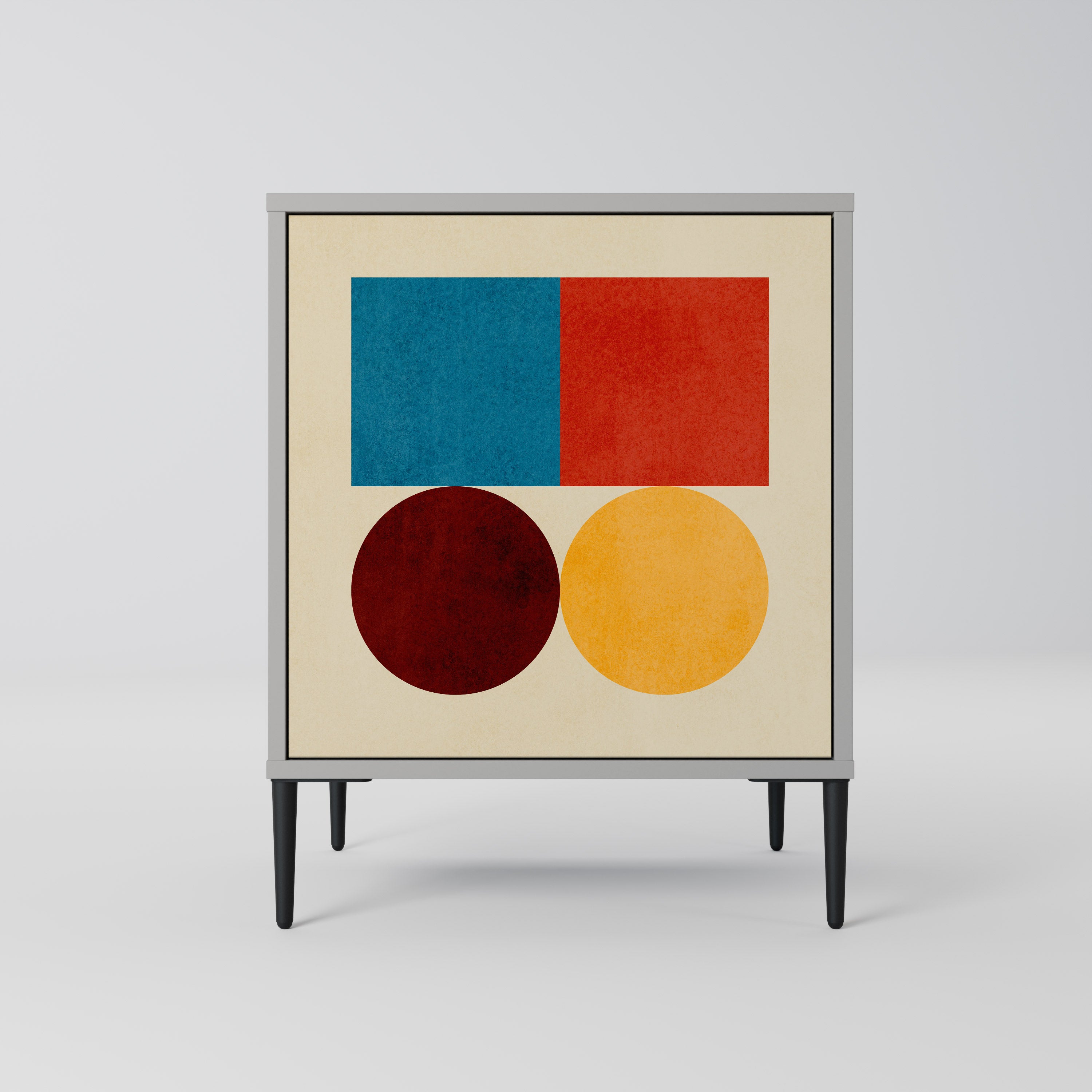 Aparador GEOMETRIC PUZZLE de 1 puerta en acabado gris