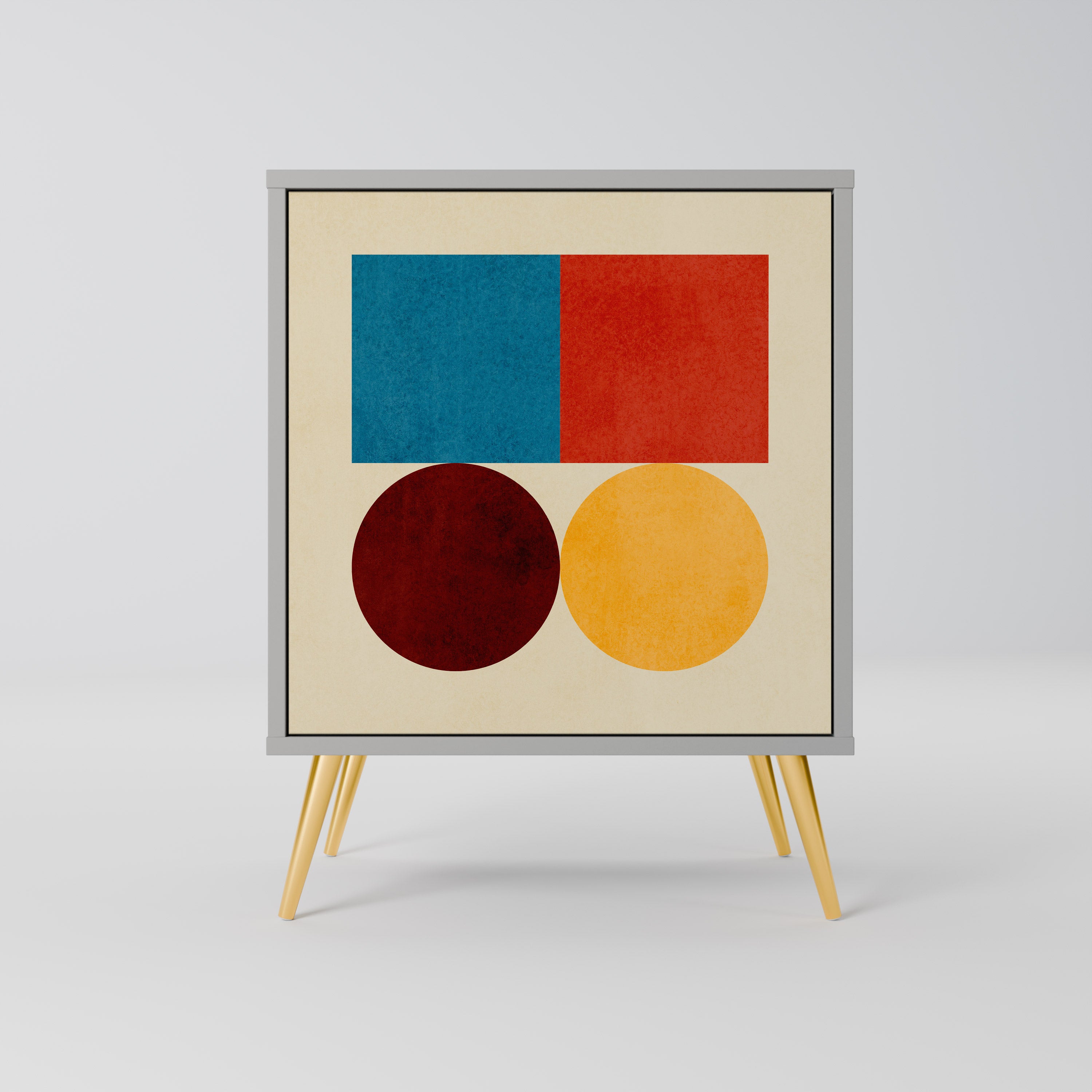 Aparador GEOMETRIC PUZZLE de 1 puerta en acabado gris