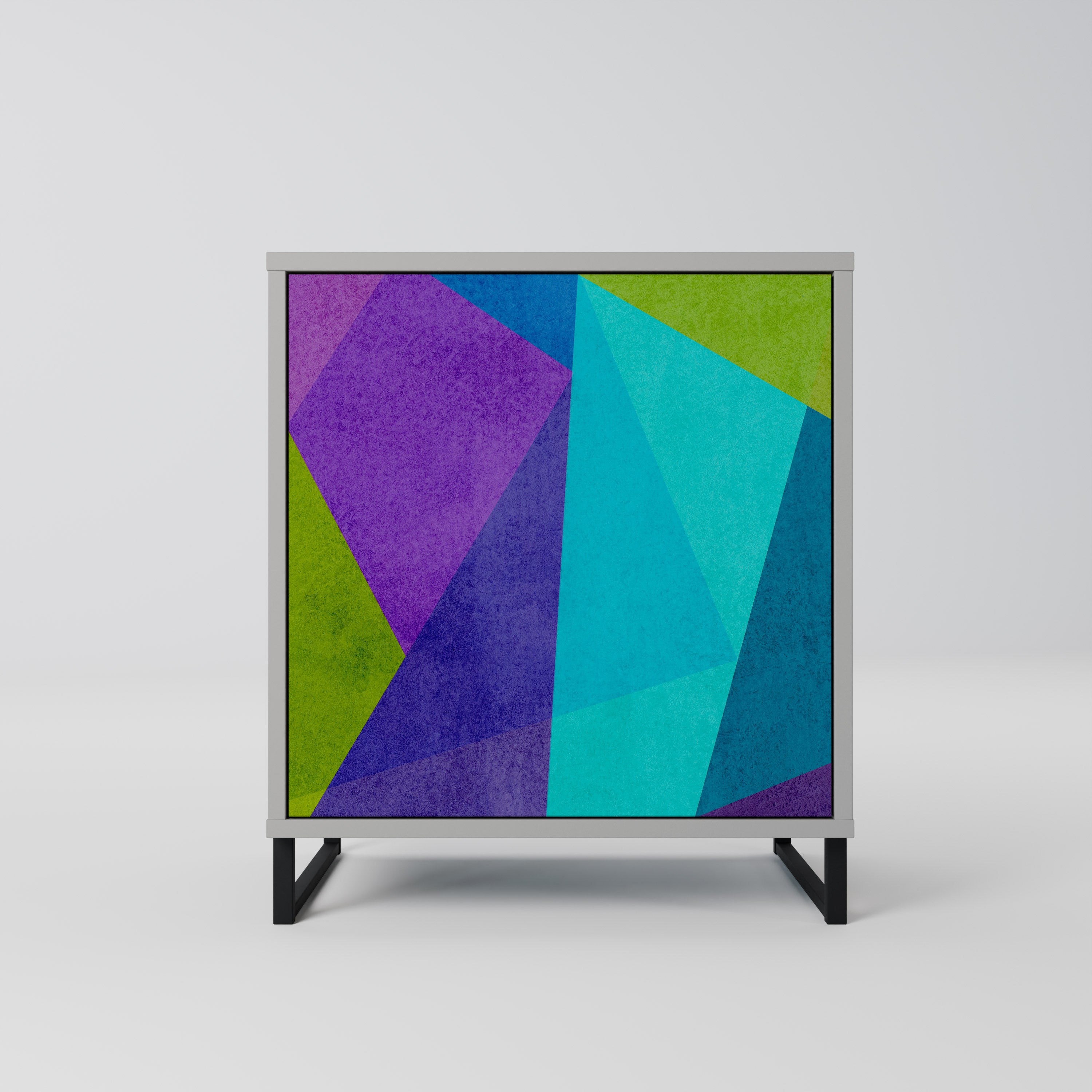 VITRINA FRÍA Aparador de 1 puerta en acabado gris