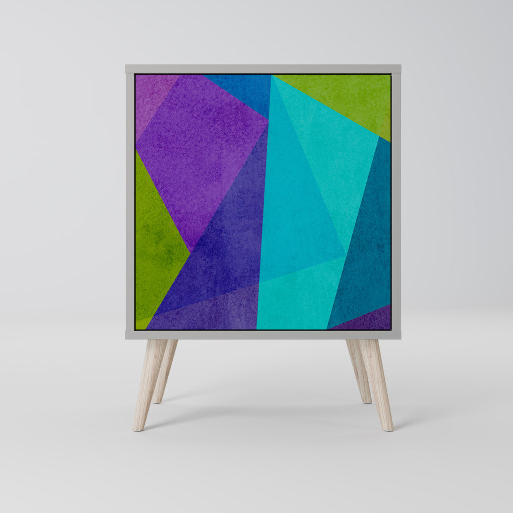 VITRINA FRÍA Aparador de 1 puerta en acabado gris